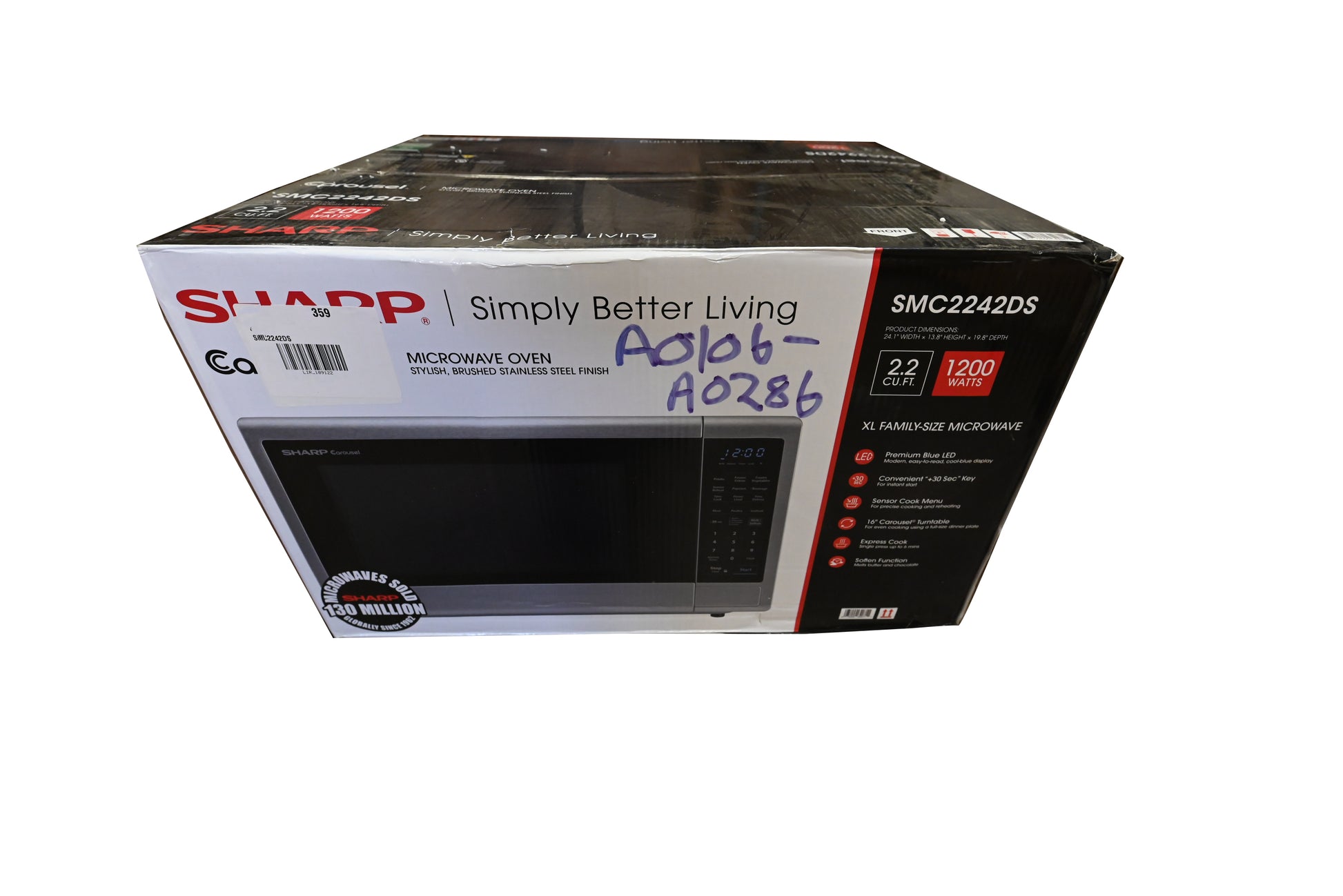 Sharp SMC2242DS 24" Stainless Steel Countertop Microwave