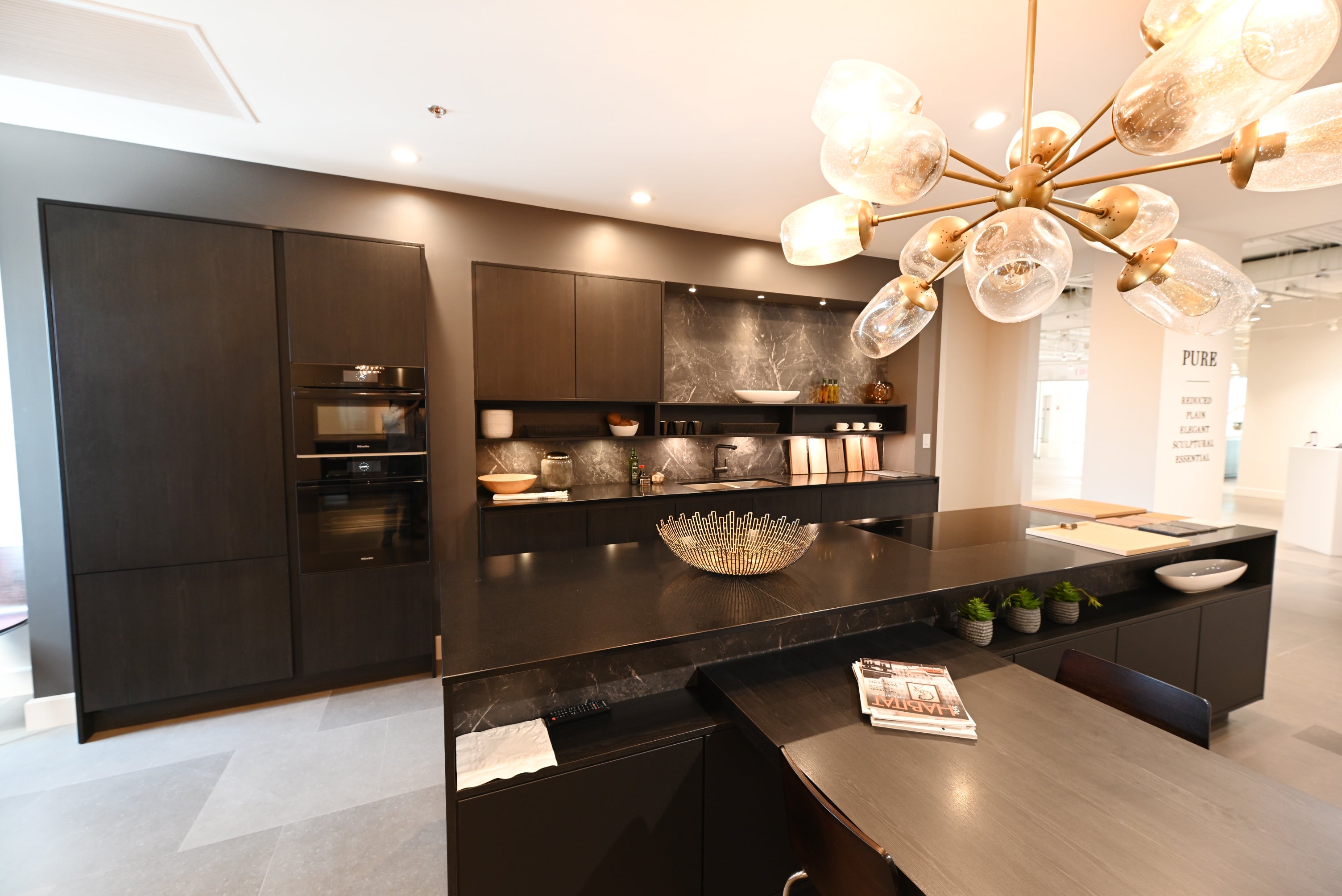 SieMatic Modern Black Kitchen with Island & Miele Appliances