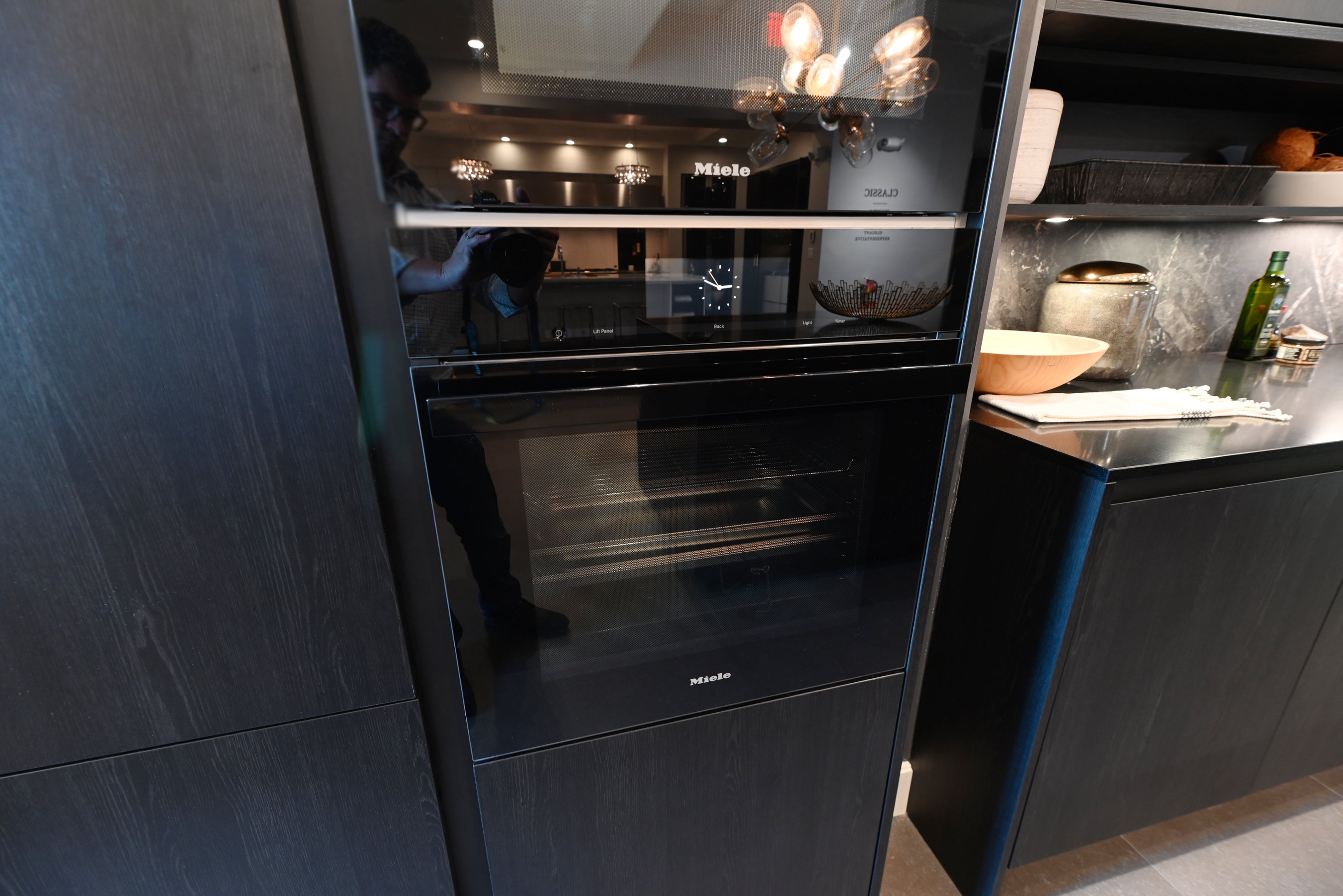 SieMatic Modern Black Kitchen with Island & Miele Appliances