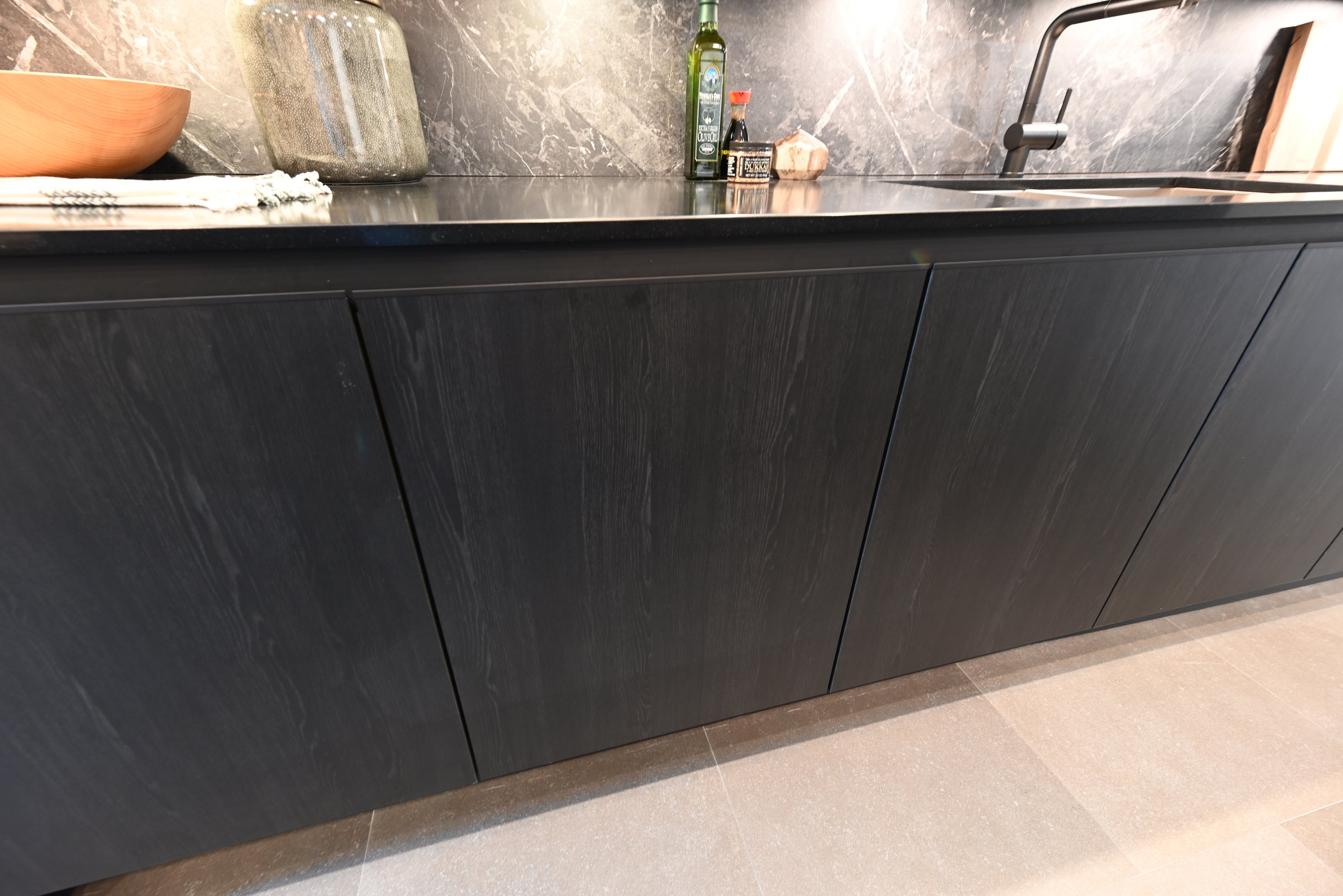 SieMatic Modern Black Kitchen with Island & Miele Appliances