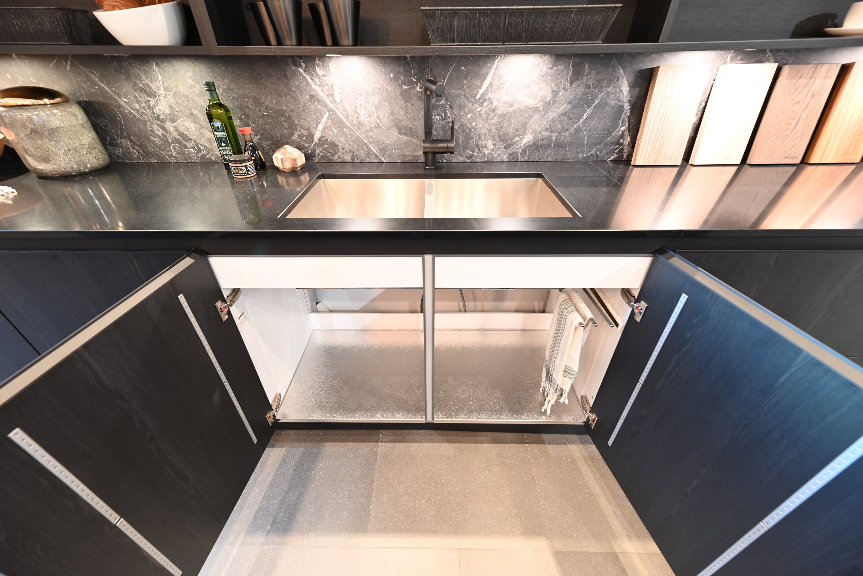 SieMatic Modern Black Kitchen with Island & Miele Appliances