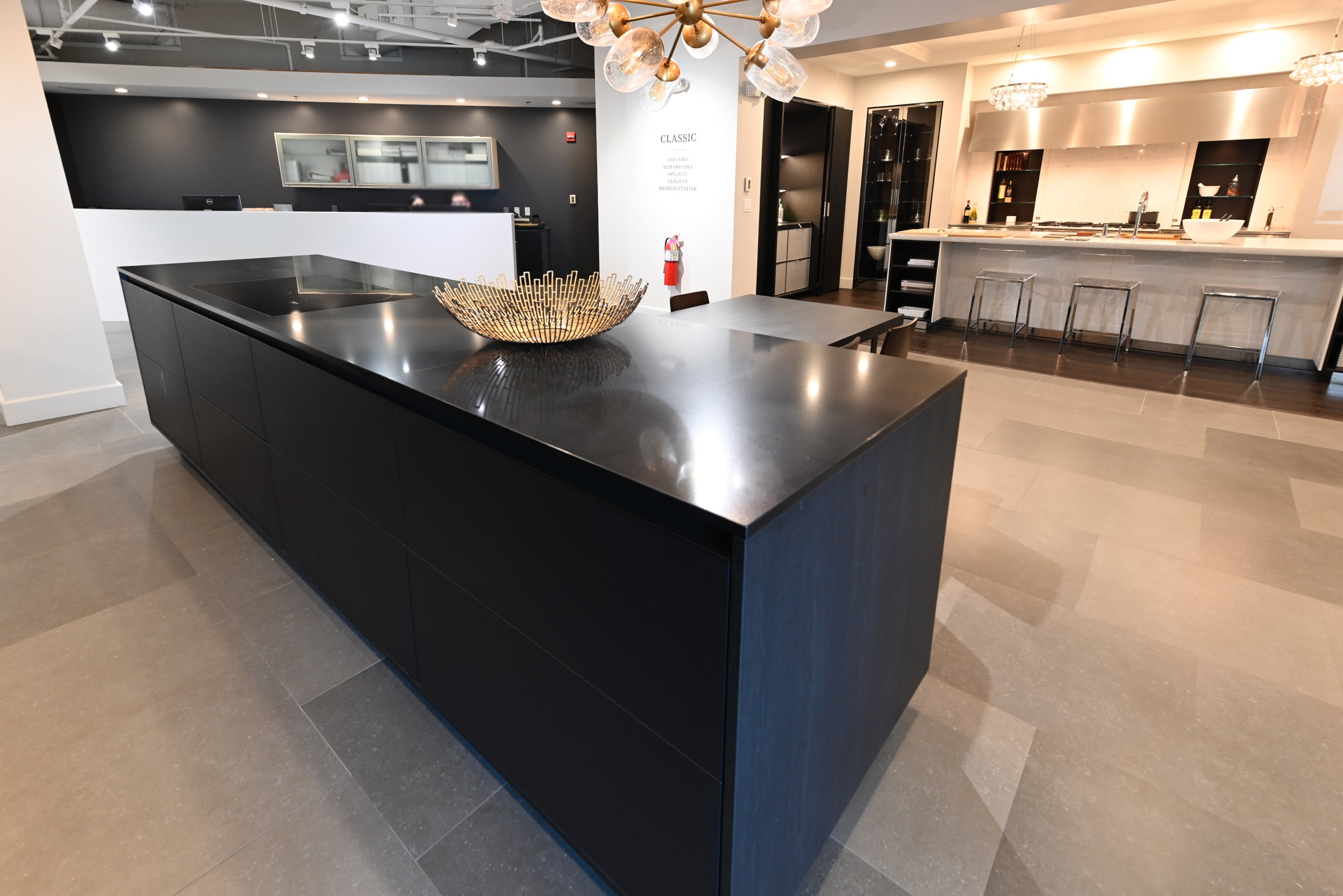 SieMatic Modern Black Kitchen with Island & Miele Appliances