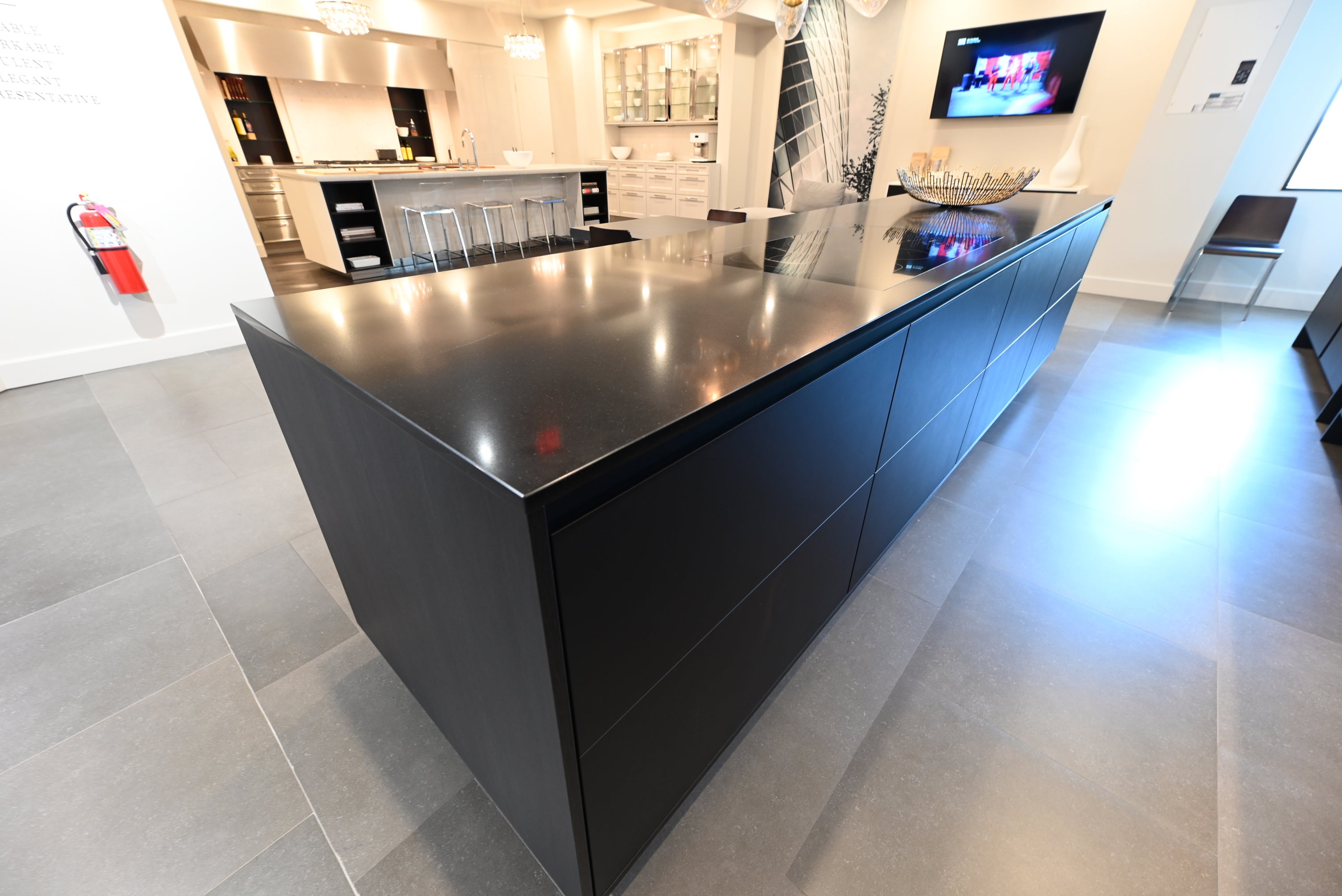 SieMatic Modern Black Kitchen with Island & Miele Appliances