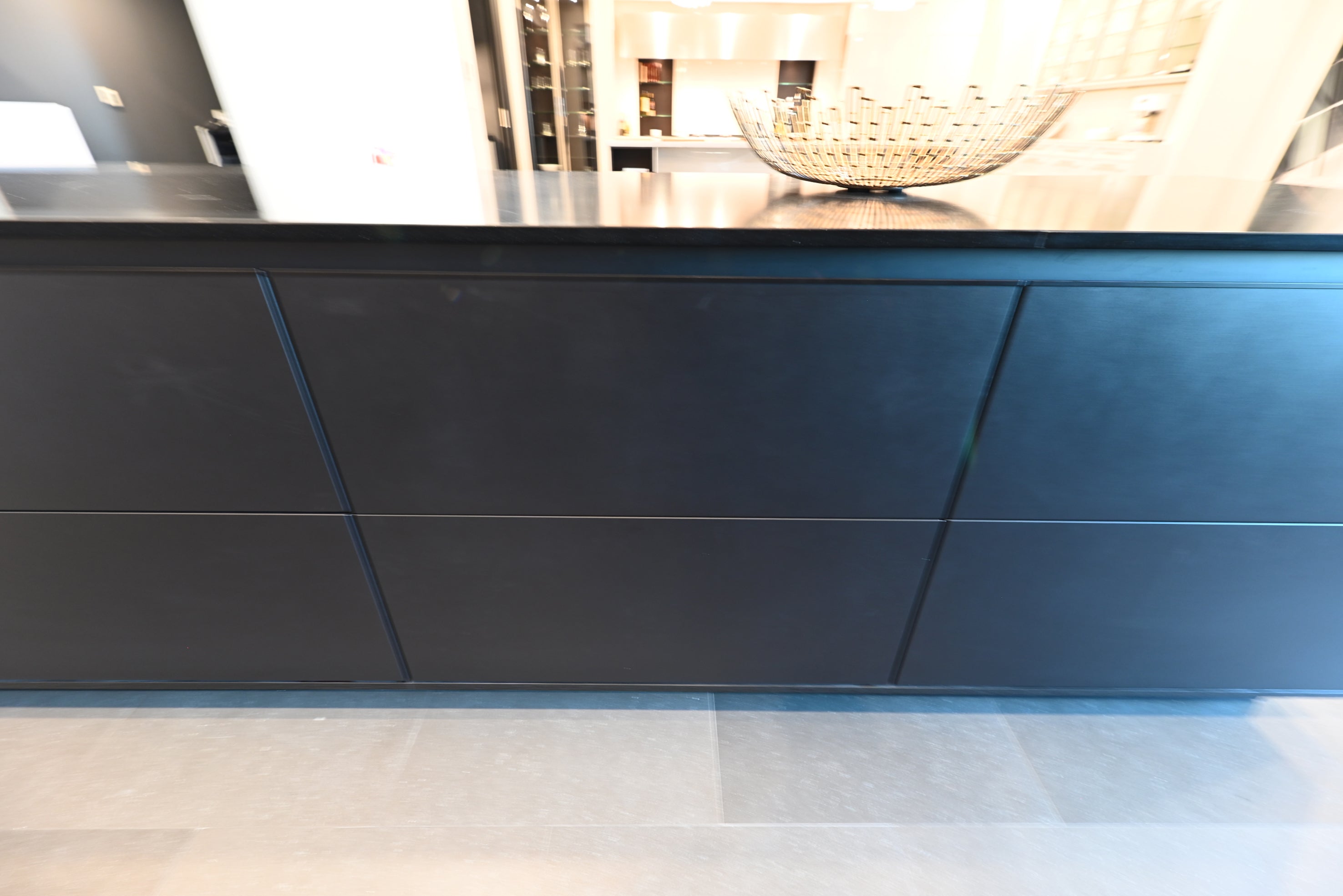 SieMatic Modern Black Kitchen with Island & Miele Appliances