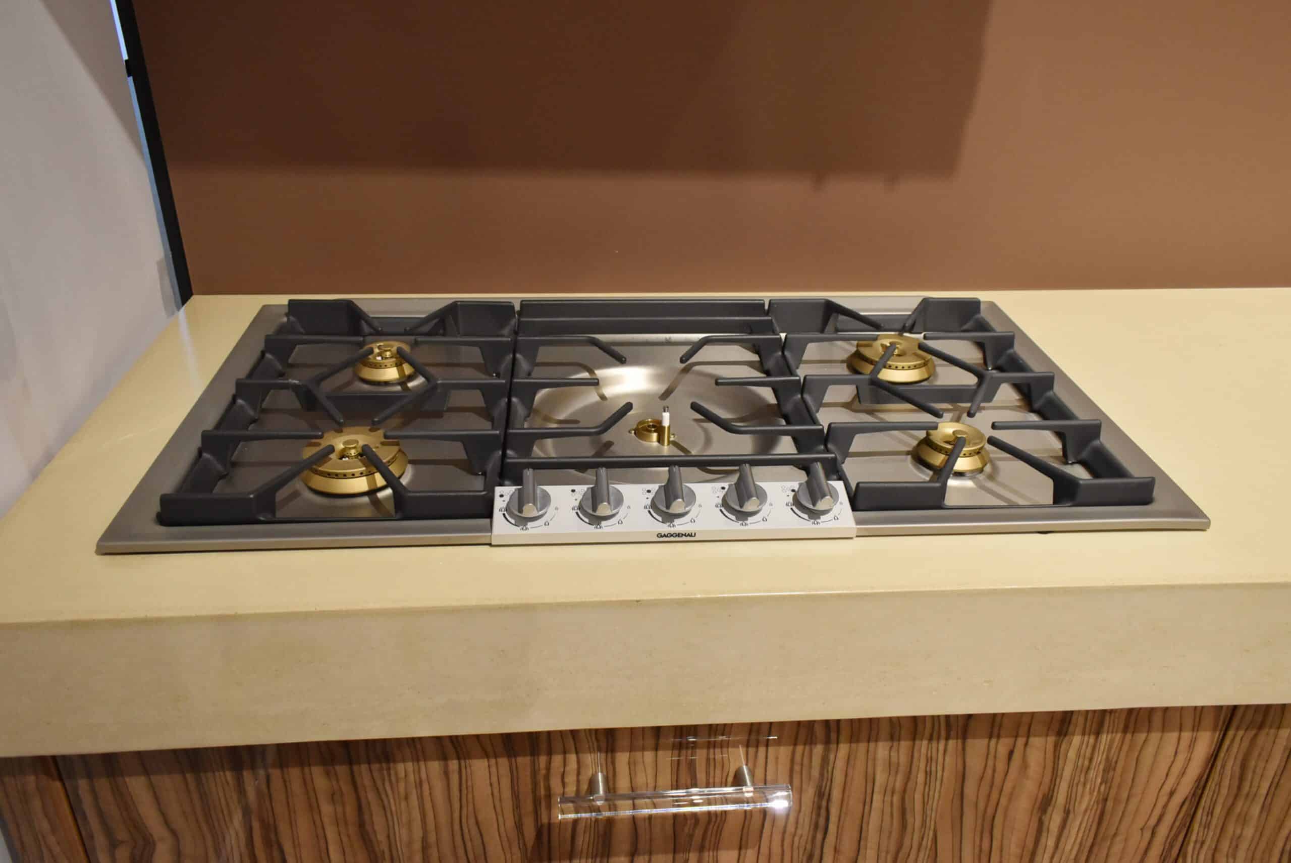 Downsview Olivewood Smooth Wood Modern Showroom Display Kitchen