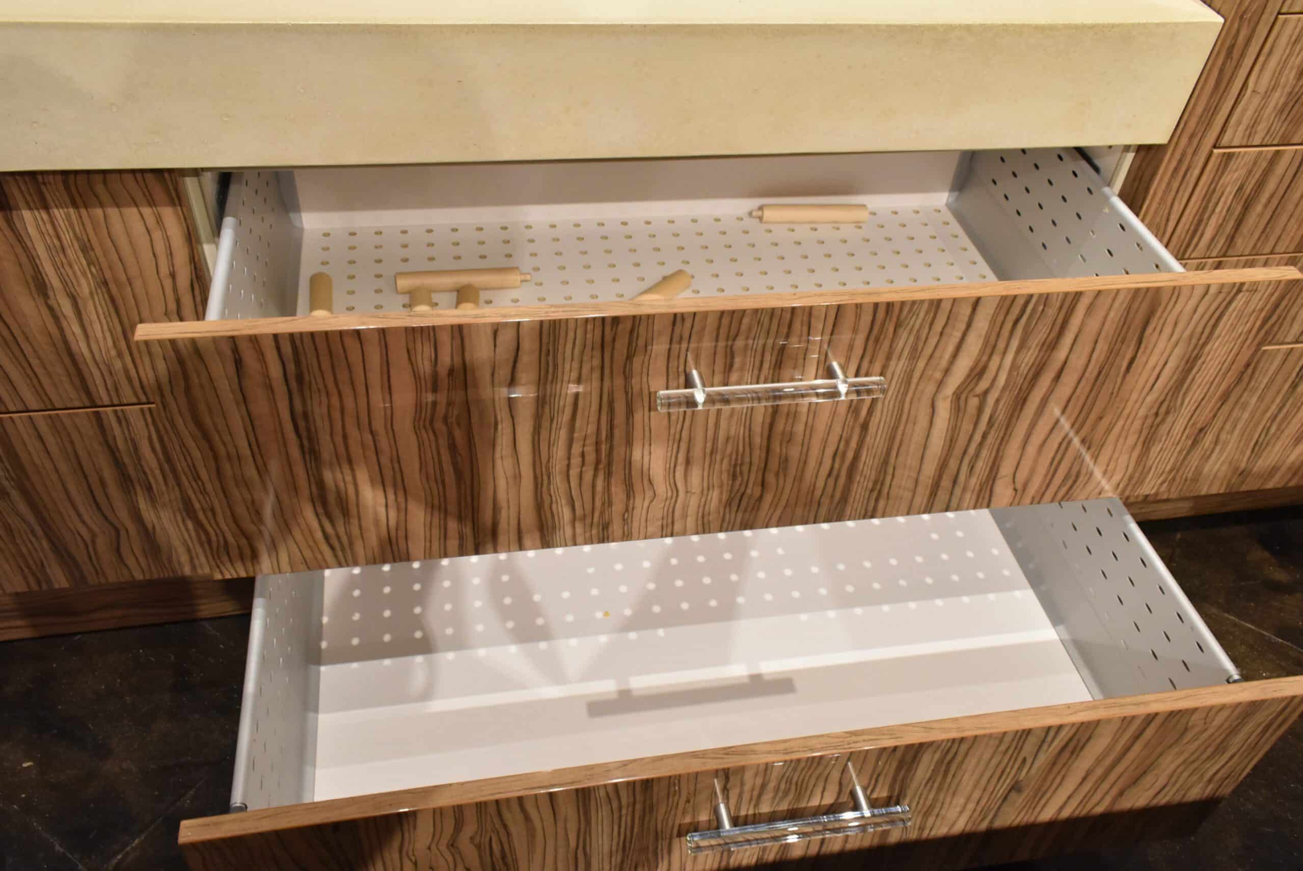 Downsview Olivewood Smooth Wood Modern Showroom Display Kitchen