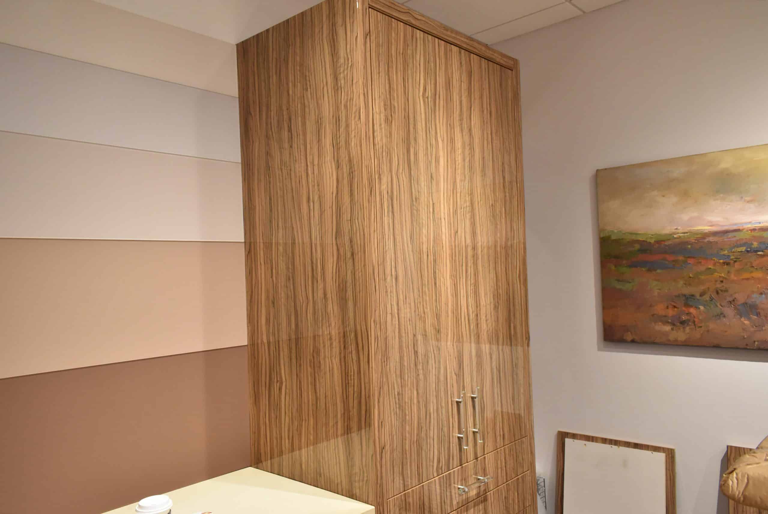 Downsview Olivewood Smooth Wood Modern Showroom Display Kitchen