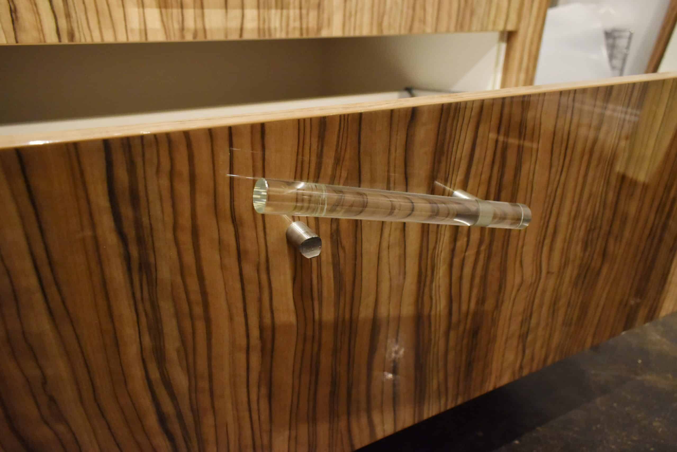 Downsview Olivewood Smooth Wood Modern Showroom Display Kitchen