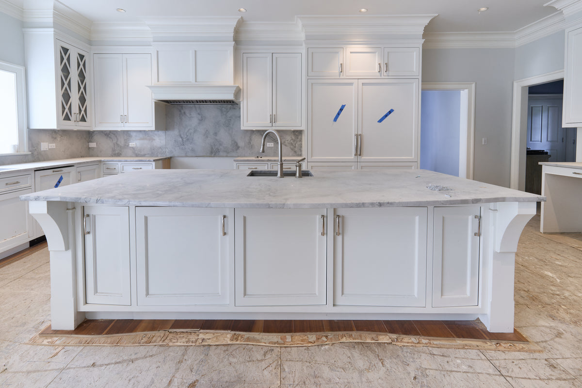 "The Blenheim" Transitional White Kitchen with Island & Sub-Zero Refrigerators