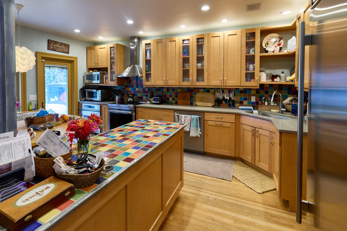 Millennia Transitional Craftsman Shaker Kitchen with 36" Sub-Zero Refrigerator