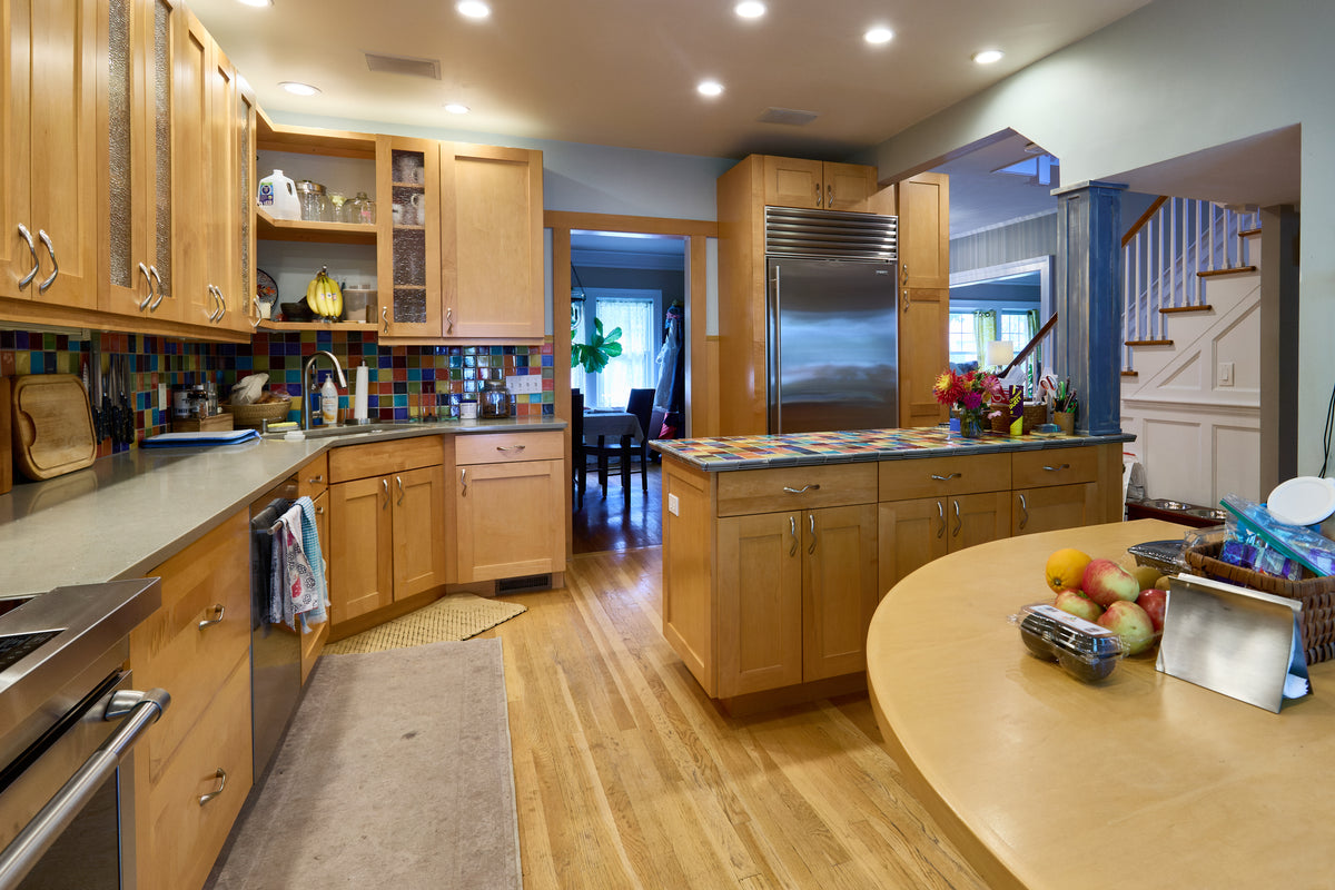 Millennia Transitional Craftsman Shaker Kitchen with 36" Sub-Zero Refrigerator