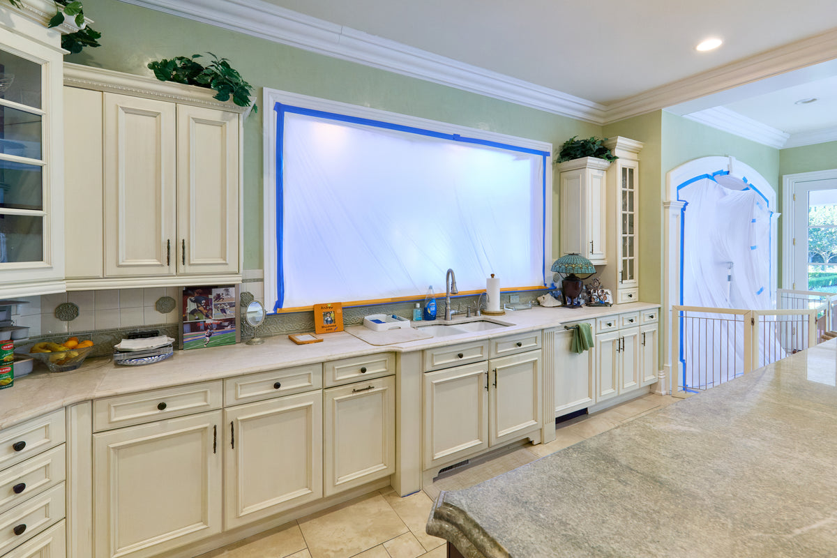 Kitchen Craft Traditional Light Cream Kitchen with Island & Appliances