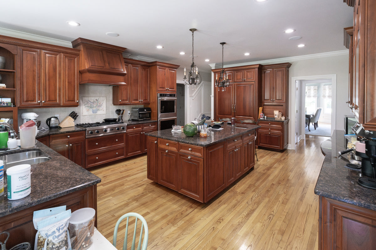 "The Arlington" Traditional Solid Cherry Wood Kitchen with Island