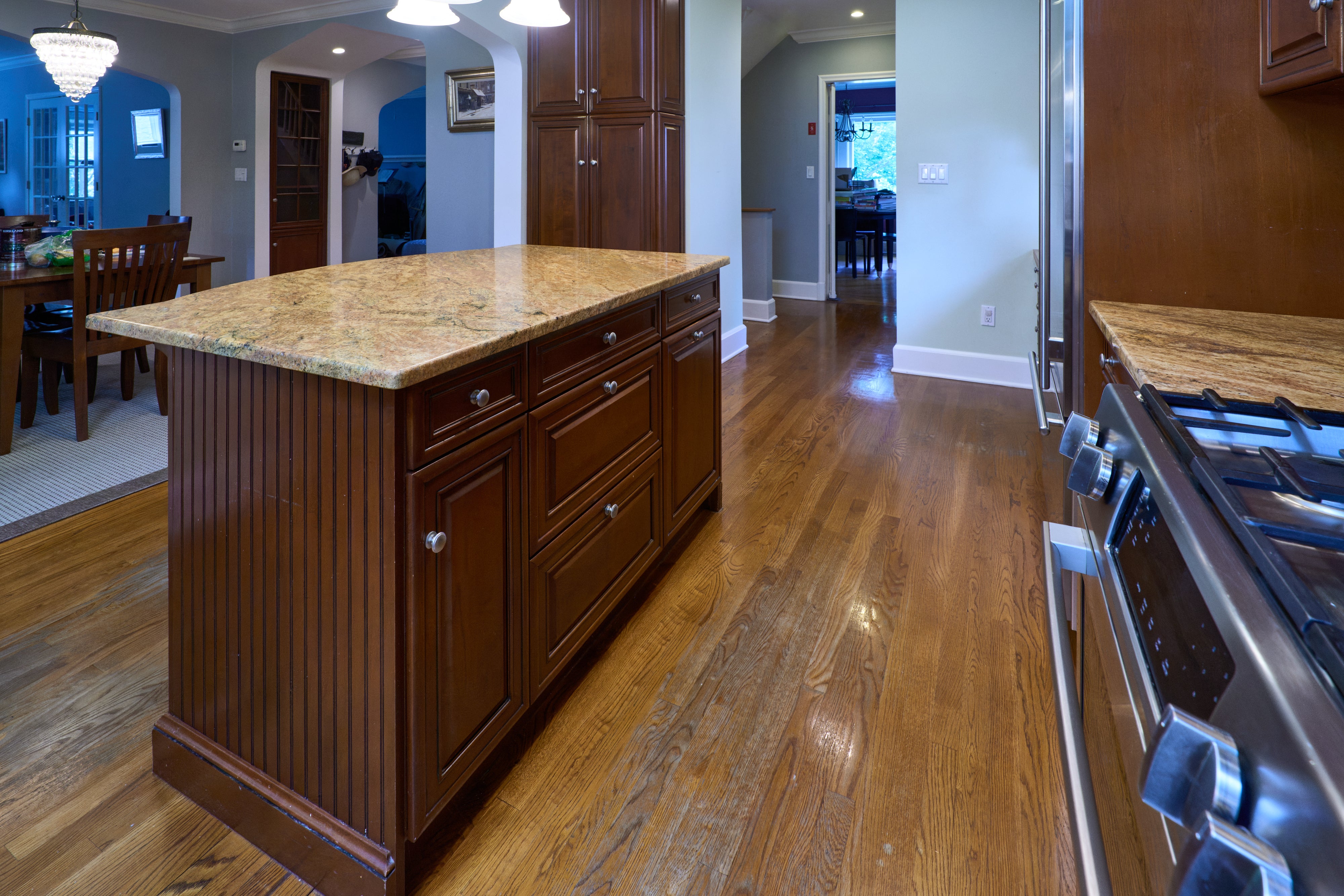 Brookhaven Traditional Wooden Kitchen with Island & Sub-Zero Refrigerator