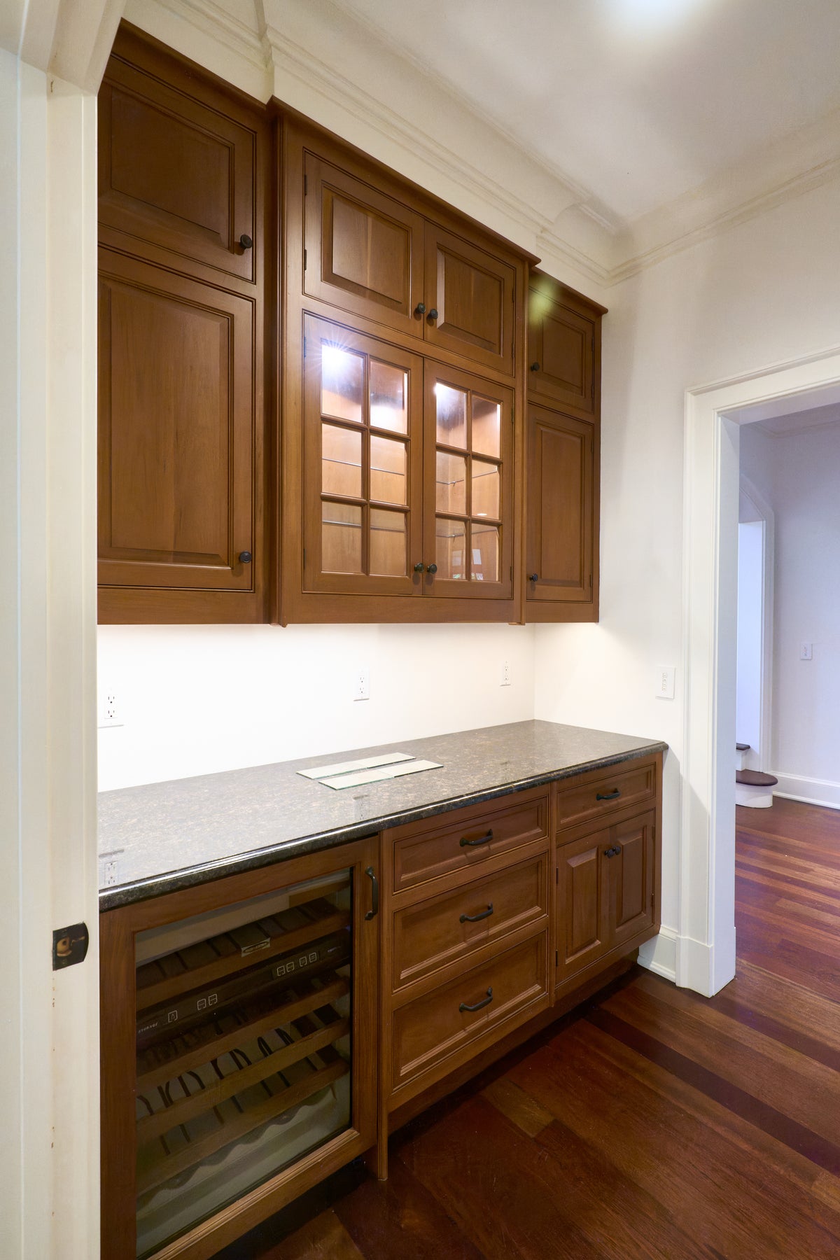 "The Sovereign" Transitional Natural Wood Butler's Pantry with Sub-Zero Appliances