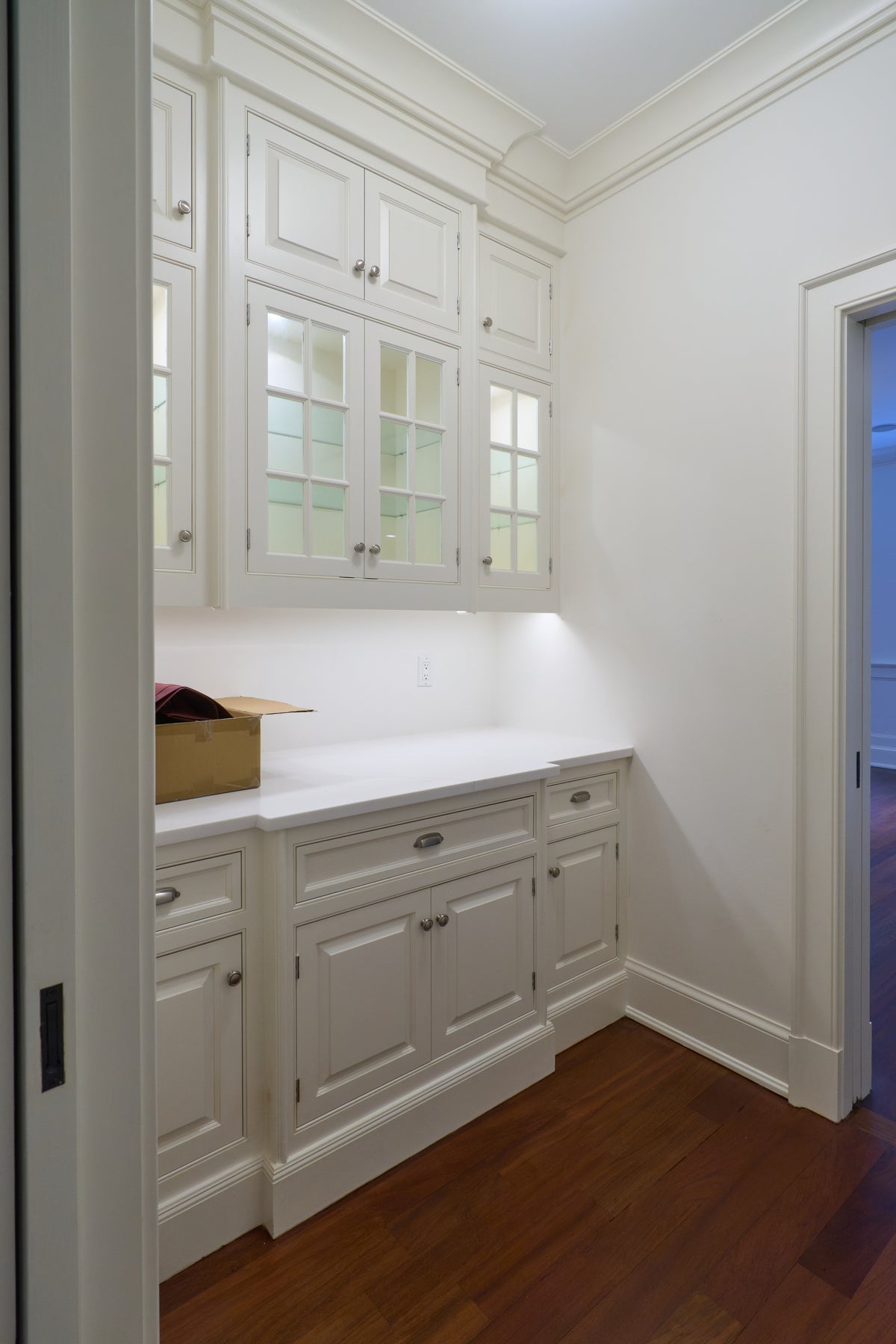"The Sovereign" Transitional Snow White Pantry Wall