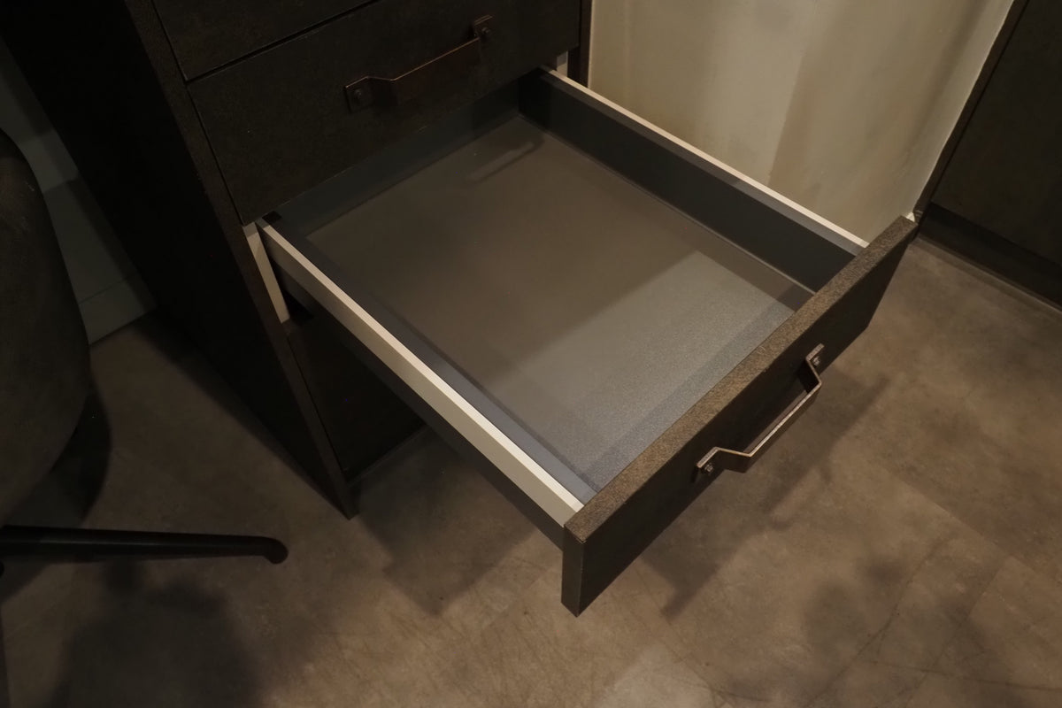 Wren Elements Oxidized Bronze and Saddle Oak Matte Kitchen