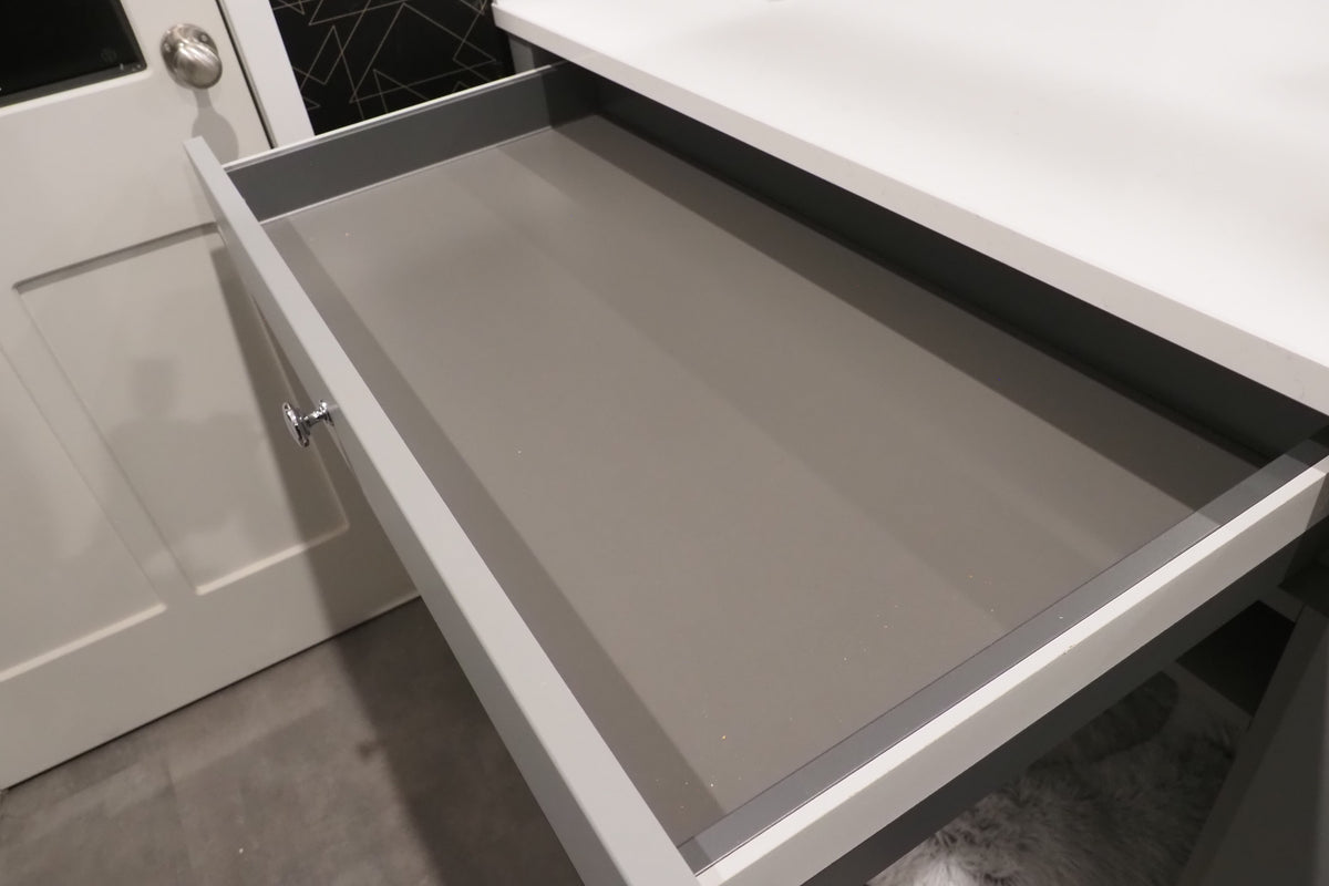 Wren Shaker White & Grey Matte Kitchen with KitchenAid Appliances