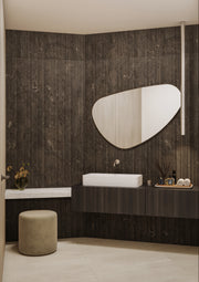 Boffi Upper Units Modern Powder Bathroom with Ecowood Xilo 2.0 Striped Black Finish