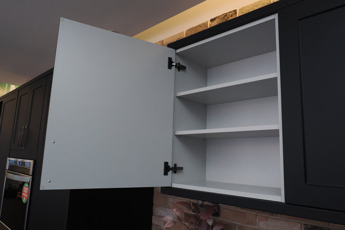 Wren Shaker Chelsea Juratek Black Kitchen with Island
