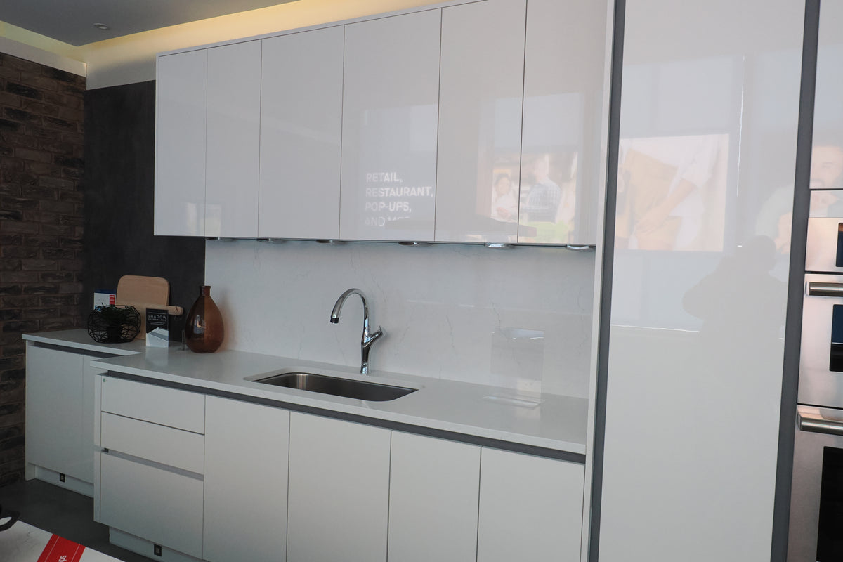 Wren Milano High Gloss White Kitchen with Island