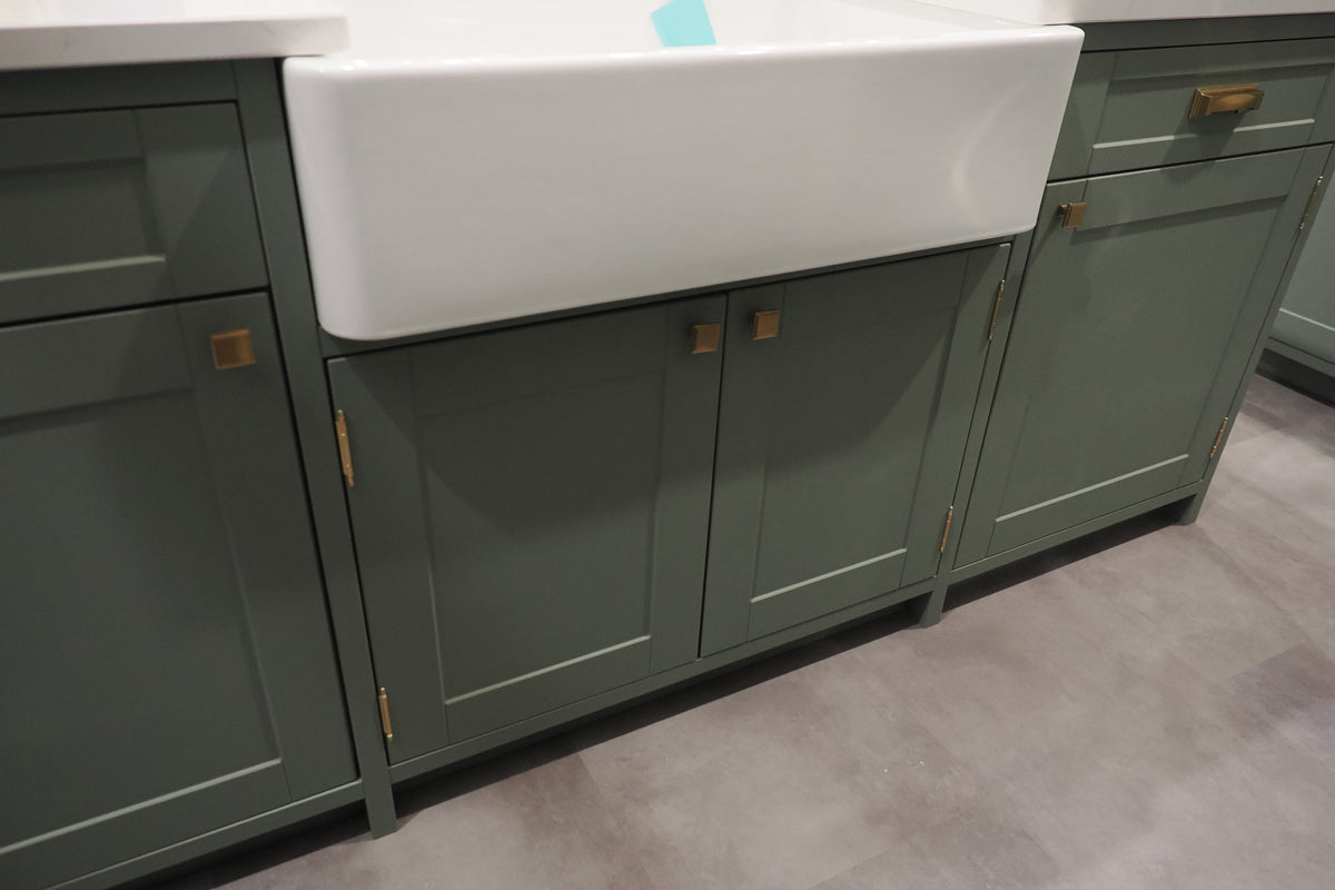 Wren Shaker Sage Green Matte Kitchen with Island