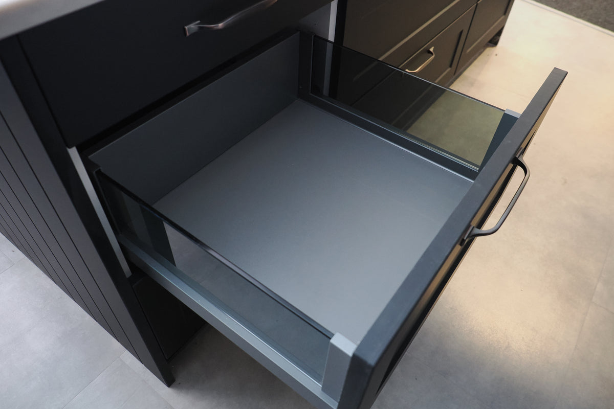 Wren Shaker Chelsea Juratek Black Kitchen with Island