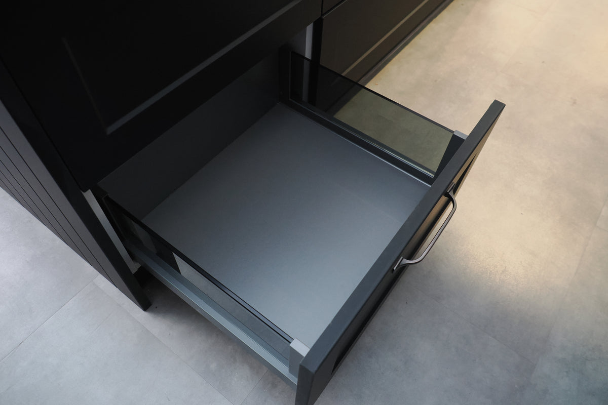 Wren Shaker Chelsea Juratek Black Kitchen with Island