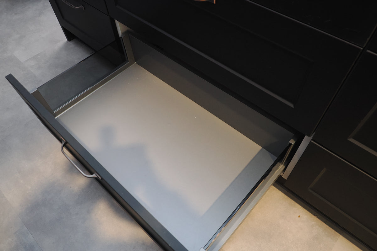 Wren Shaker Chelsea Juratek Black Kitchen with Island