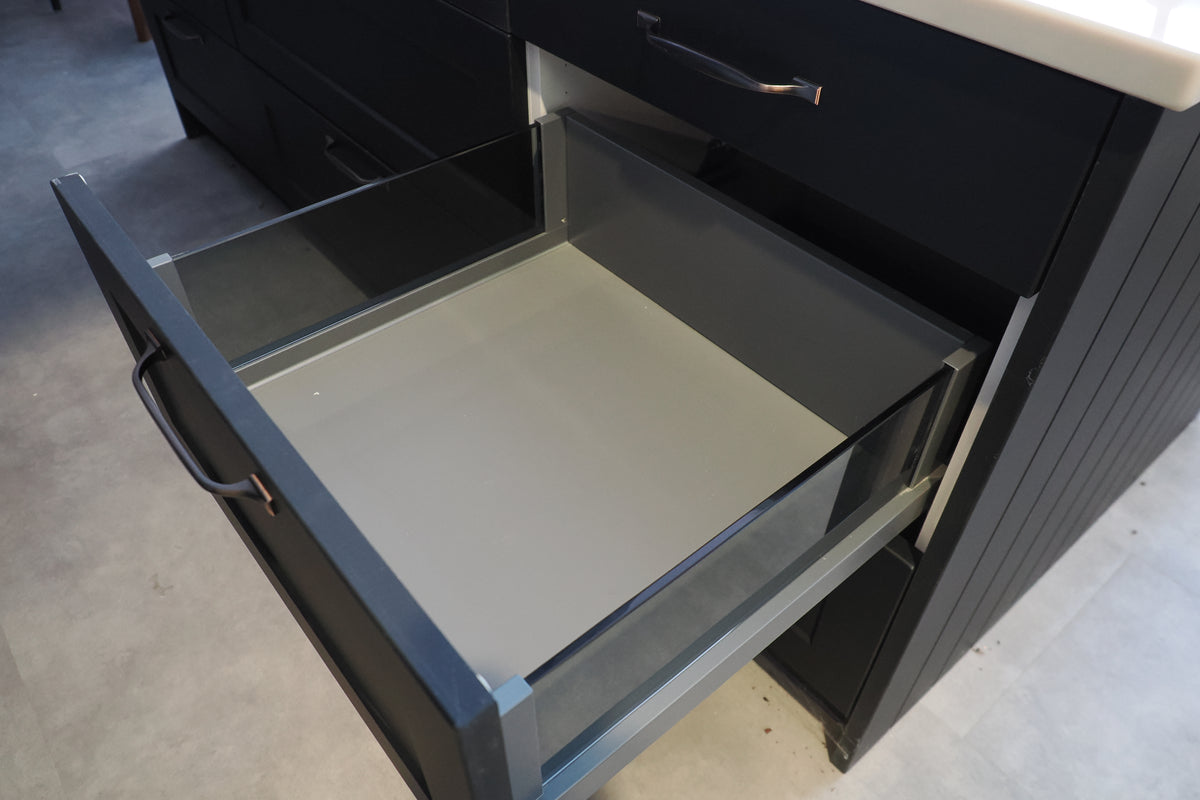 Wren Shaker Chelsea Juratek Black Kitchen with Island