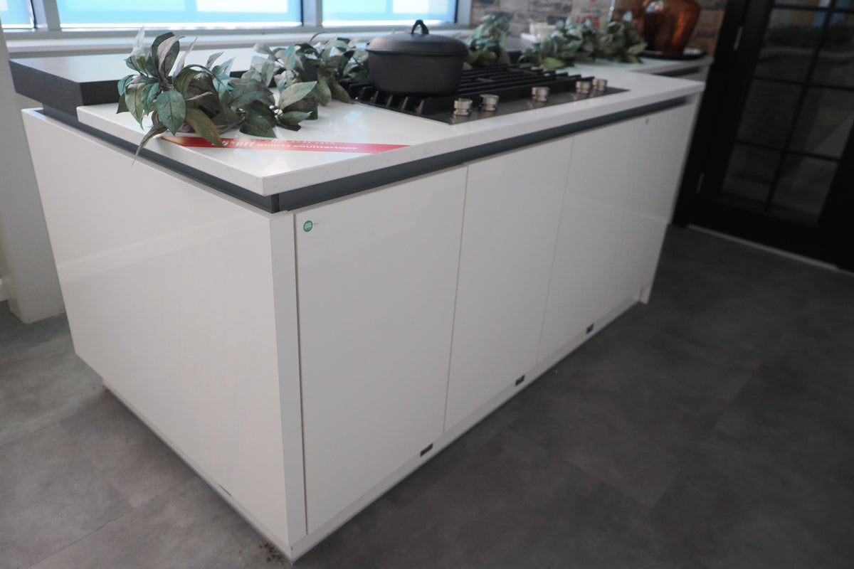 Wren Milano High Gloss White Kitchen with Island
