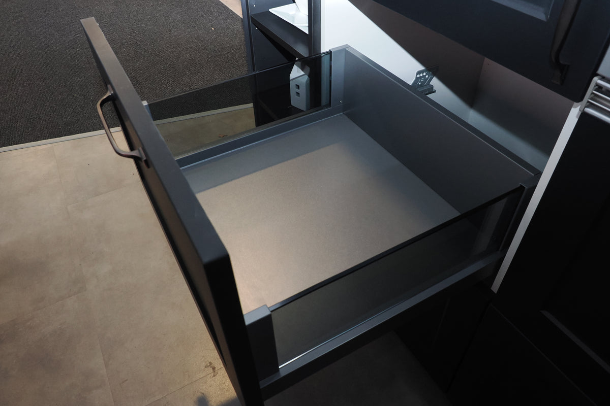 Wren Shaker Chelsea Juratek Black Kitchen with Island