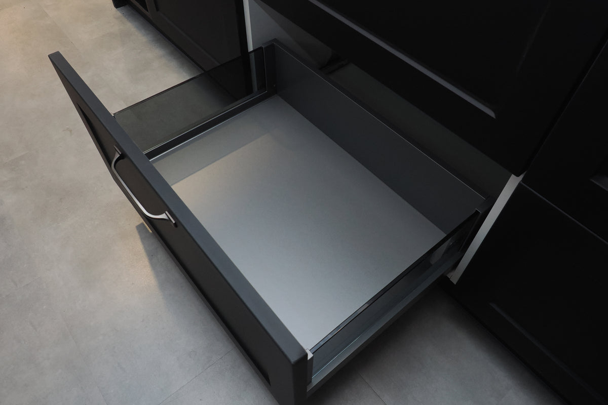 Wren Shaker Chelsea Juratek Black Kitchen with Island