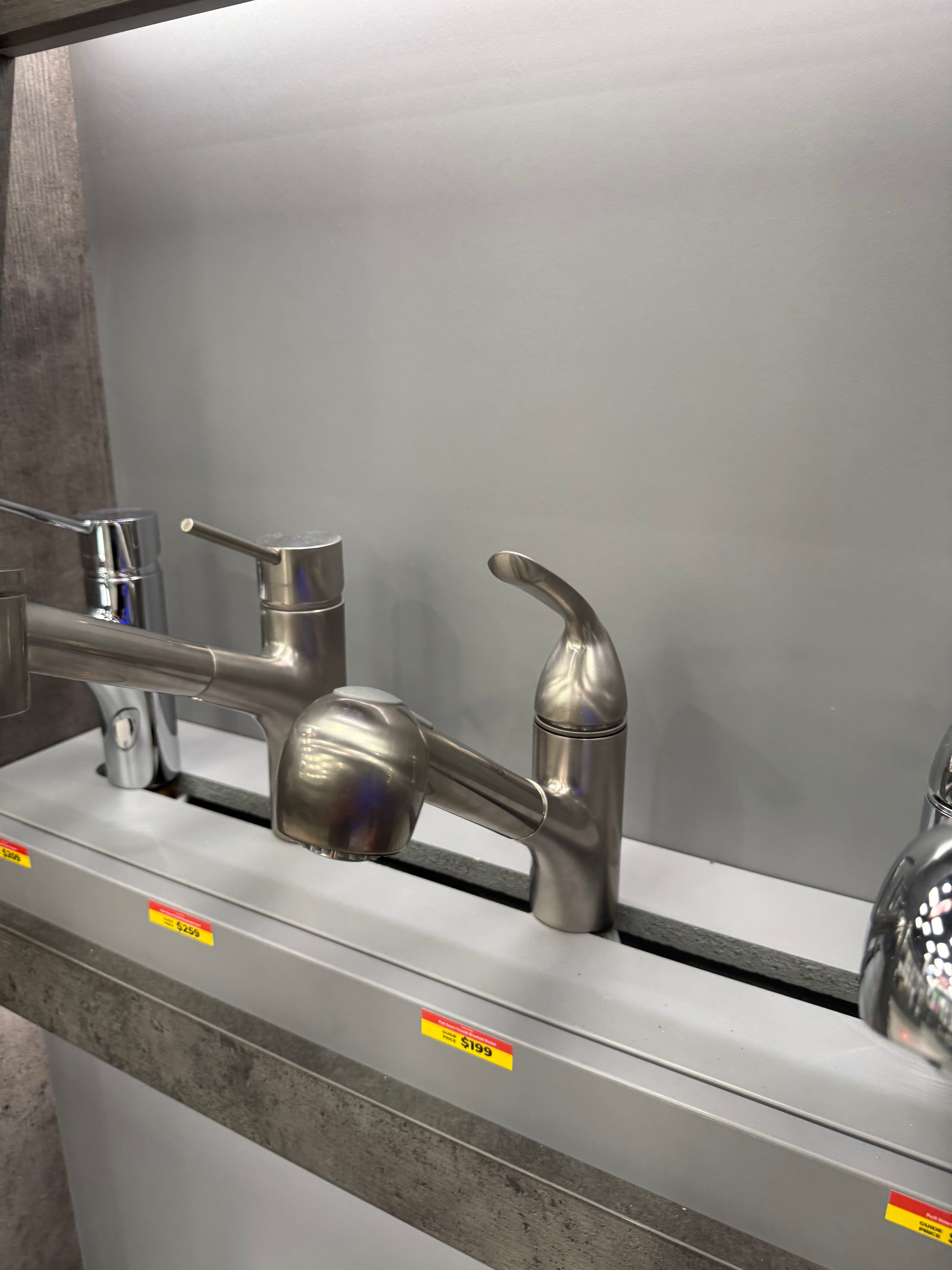 Single Lever Pull Down Faucet in Brushed Nickel