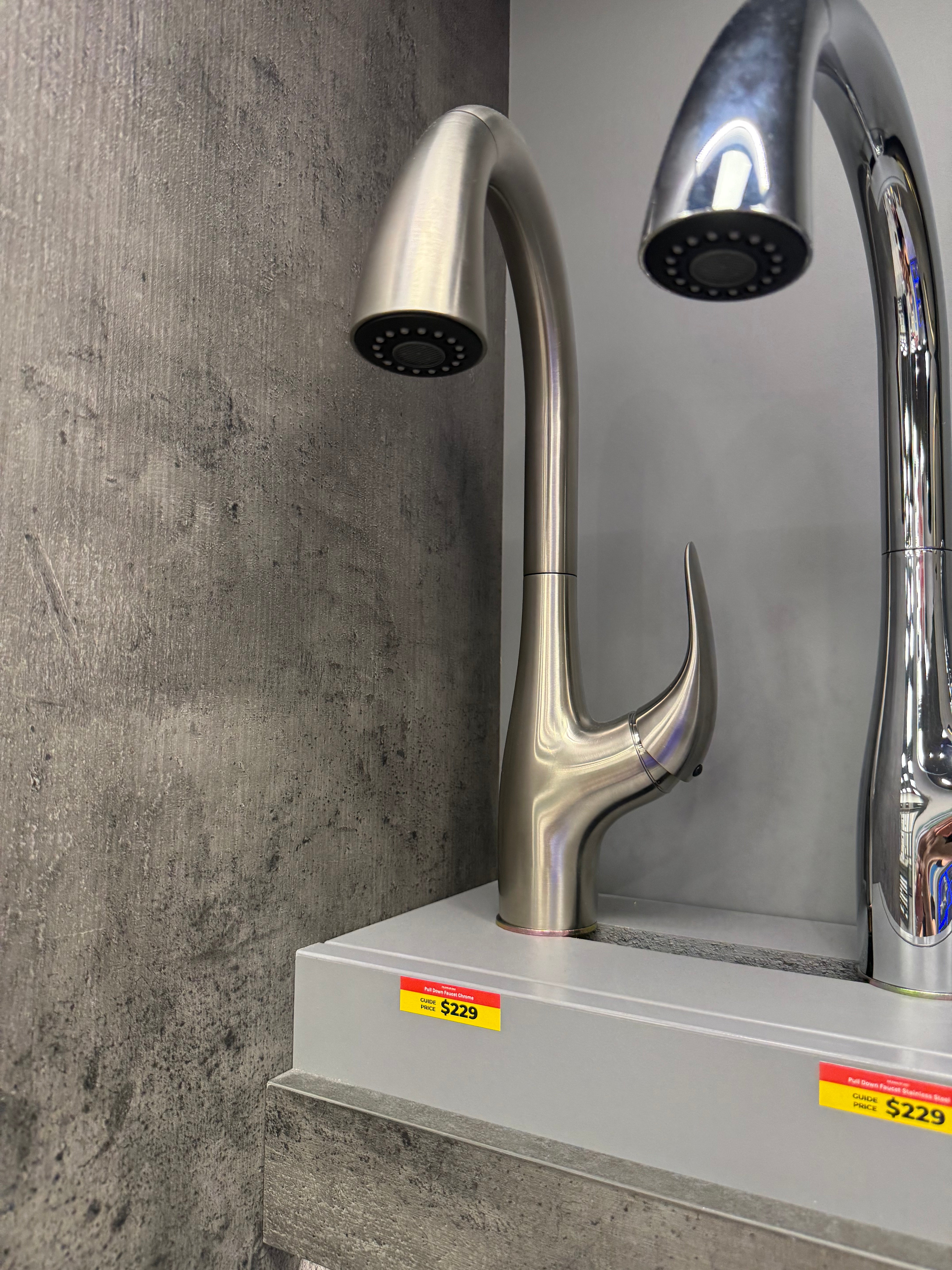 Single Lever Pull Down Kitchen Faucet in Brushed Nickel