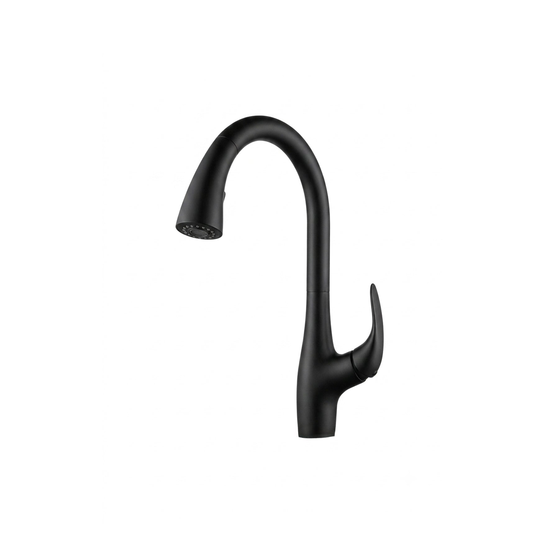 Single Lever Pull Down Kitchen Faucet in Matte Black