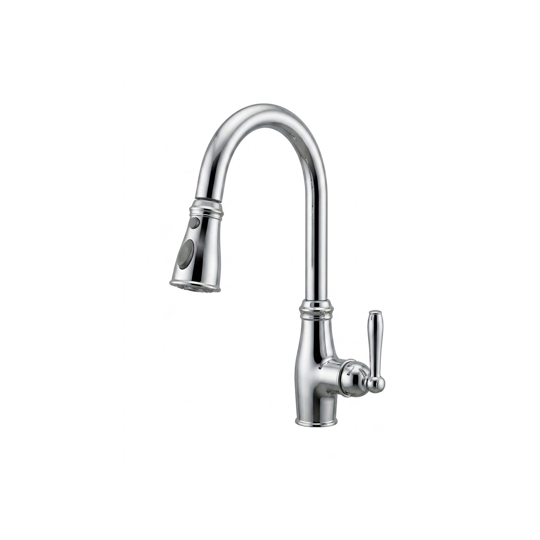 Single Lever Pull Down Kitchen Faucet in Polished Chrome