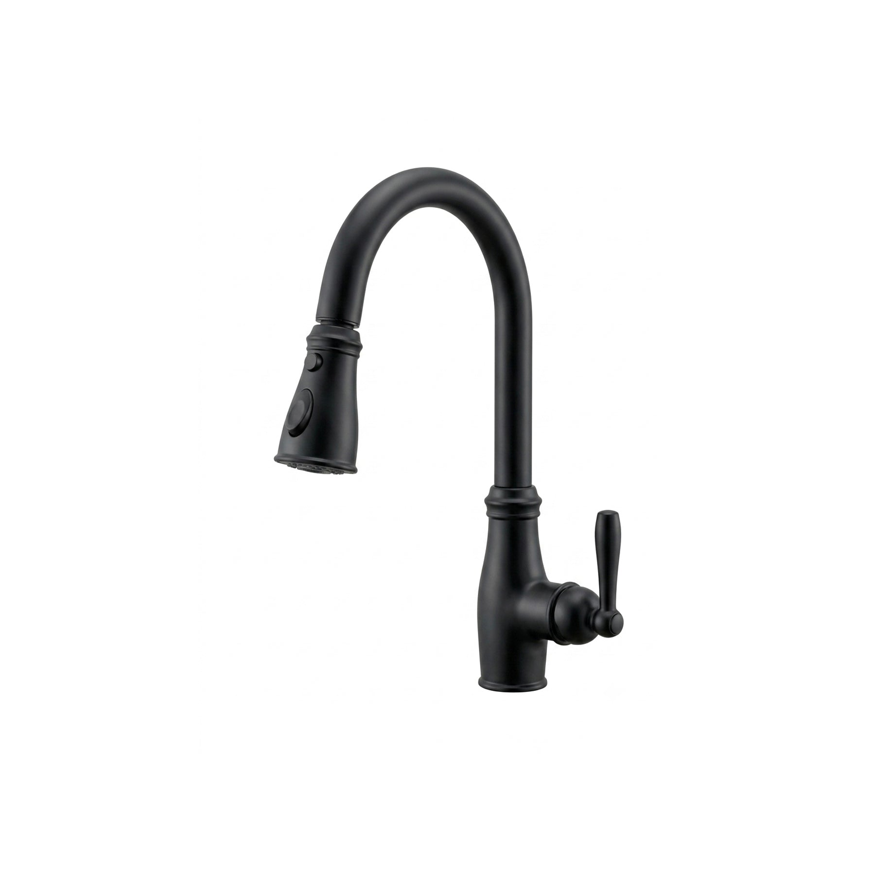 Single Lever Pull Down Kitchen Faucet in Matte Black