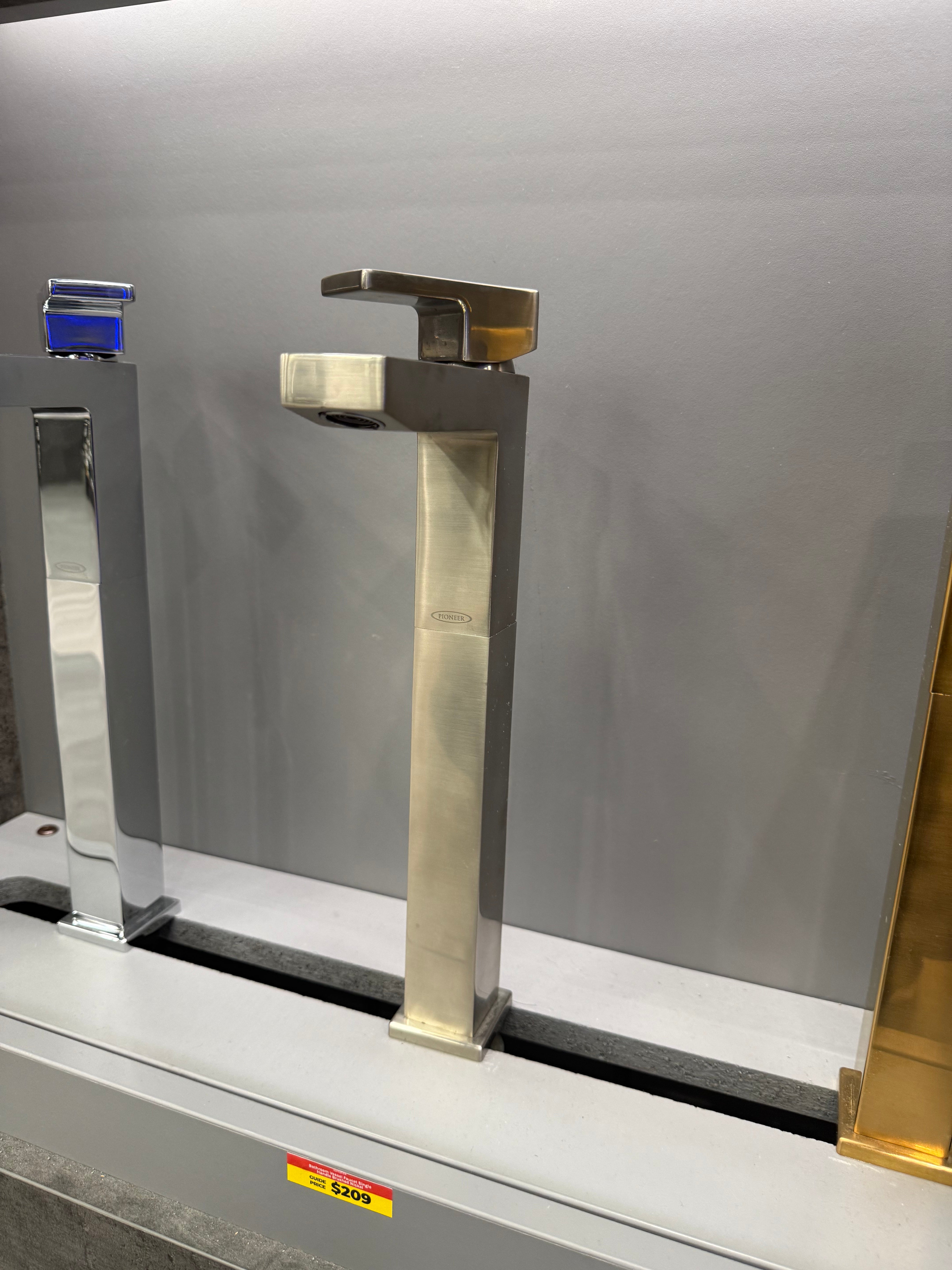 Single Lever Bathroom Vessel Faucet in Brushed Nickel