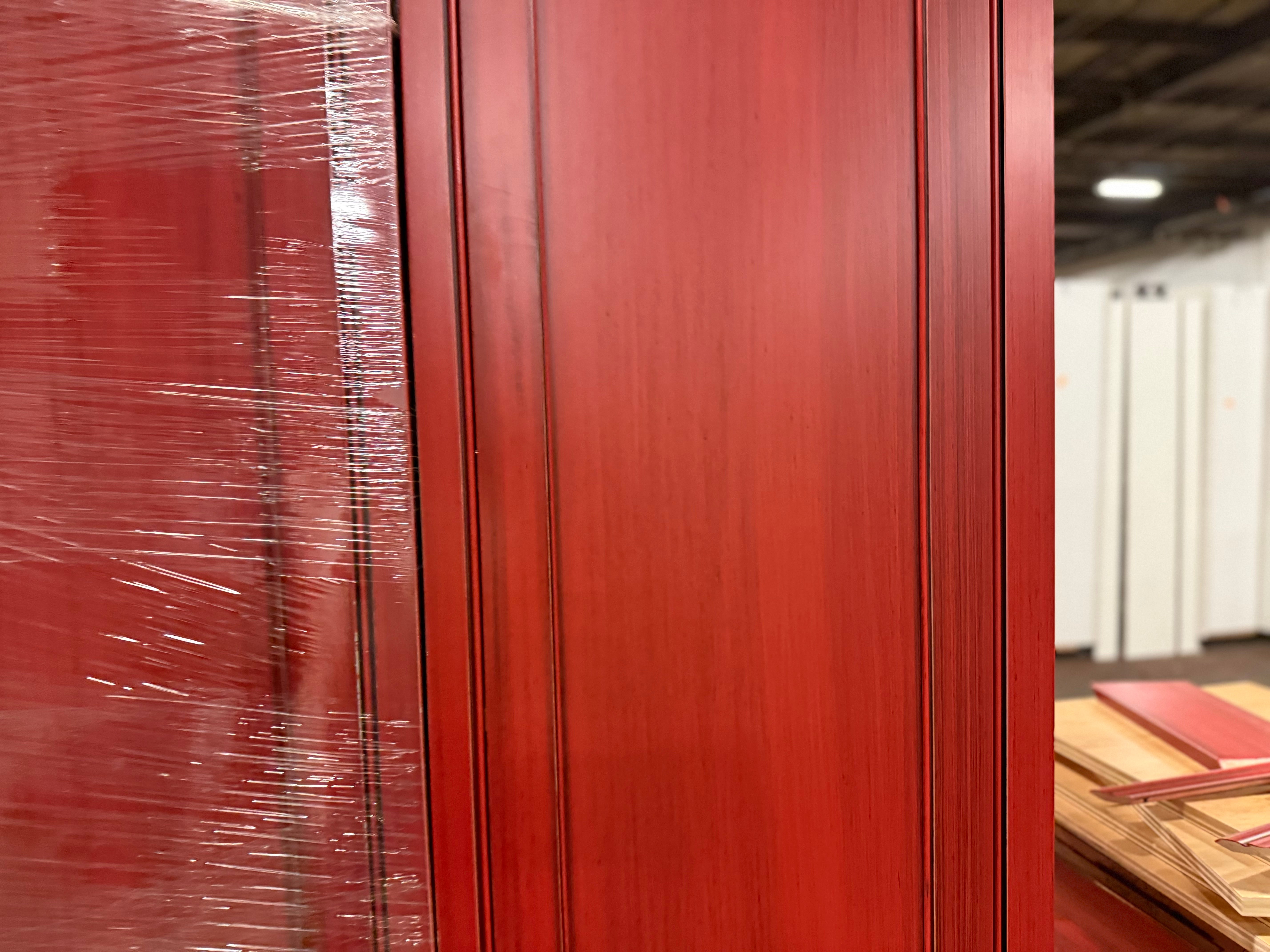Reinhart & Sons "Barn Red" Distressed Traditional Cherry Wood Dry Bar