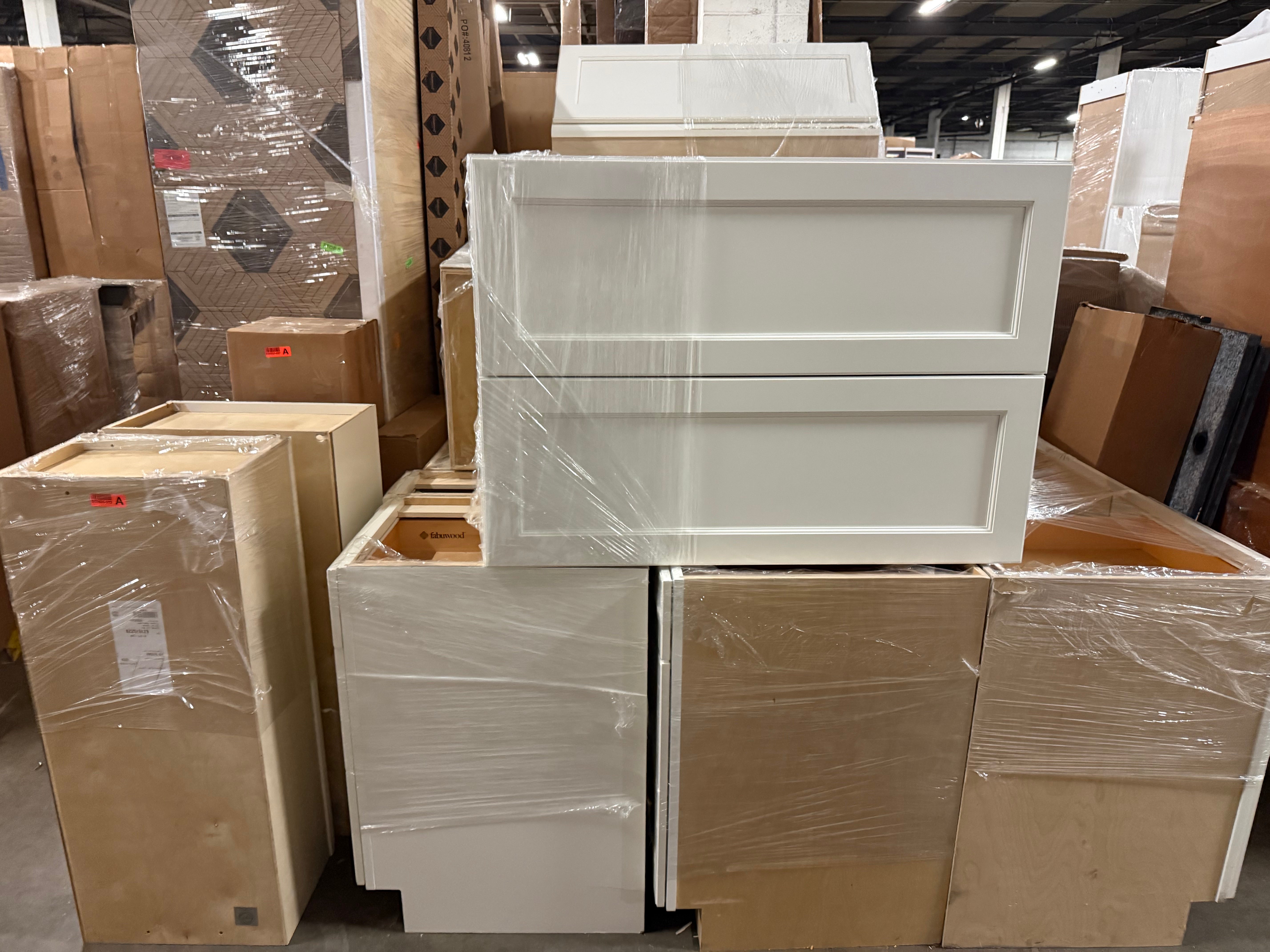 Fabuwood Allure Series Transitional Fusion Dove Complete Kitchen Cabinets