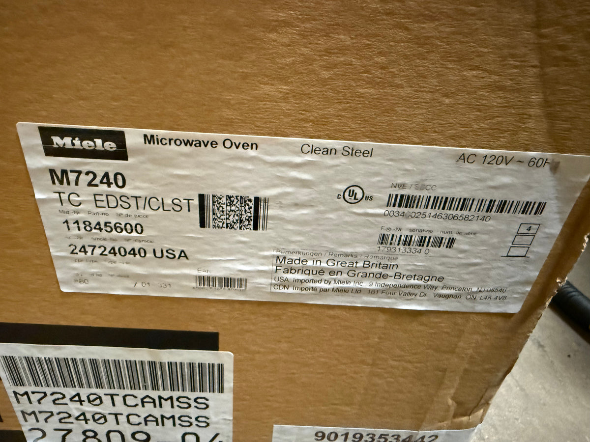 Miele PureLine 24 inch built in microwave oven M 7240 TC