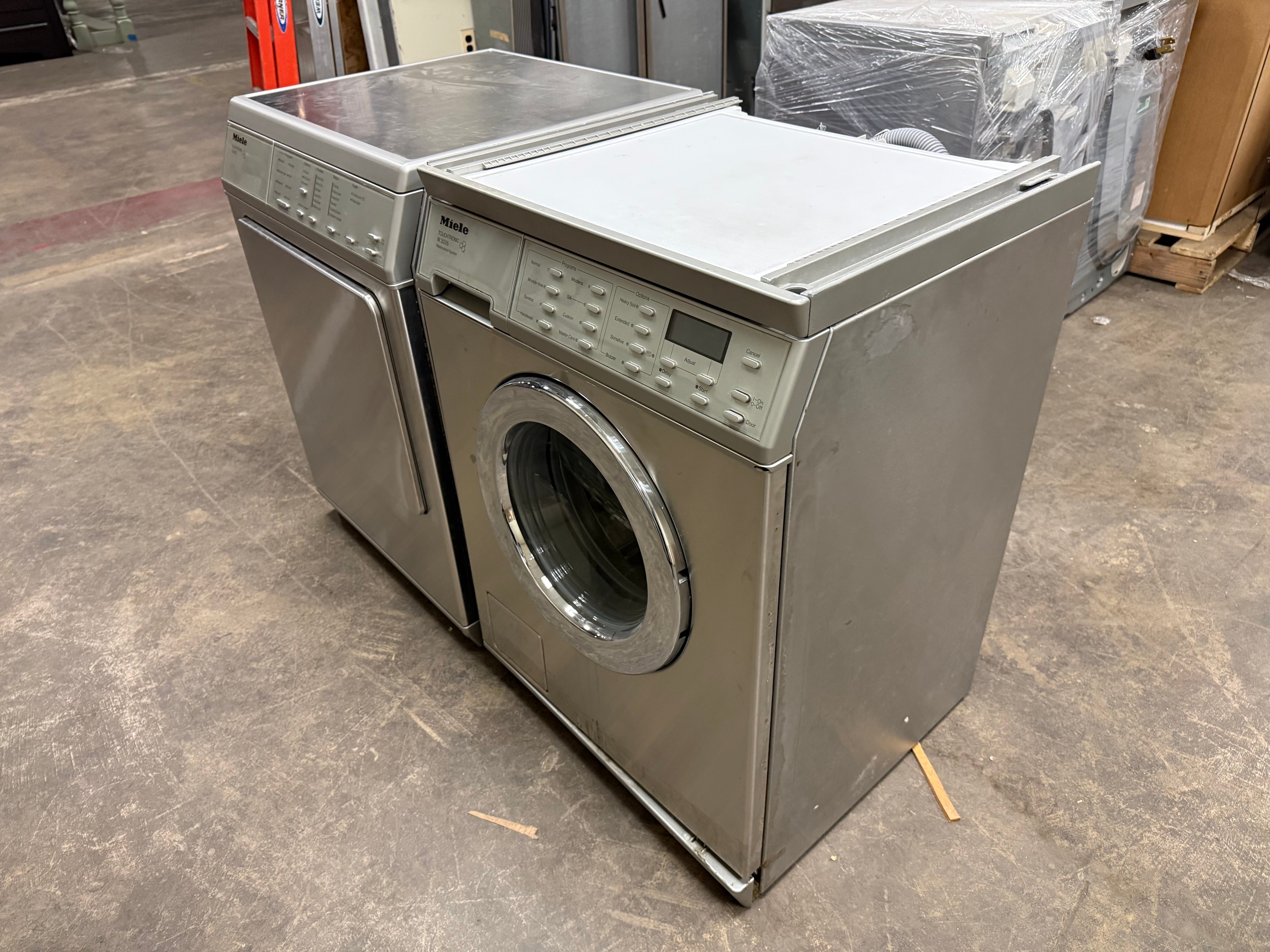 Miele 24" Stainless Steel Professional Stackable Laundry Suite
