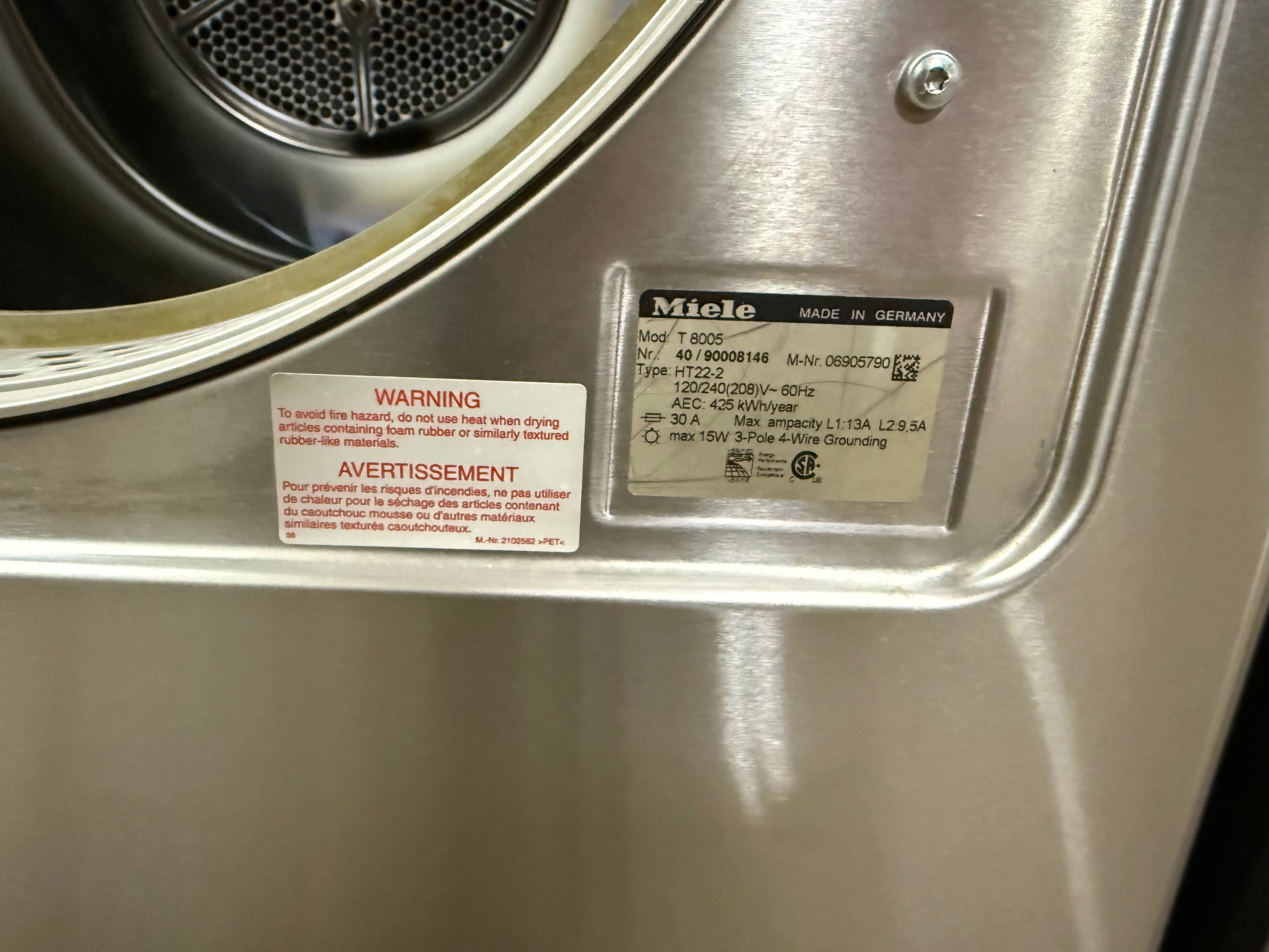 Miele 24" Stainless Steel Professional Stackable Laundry Set