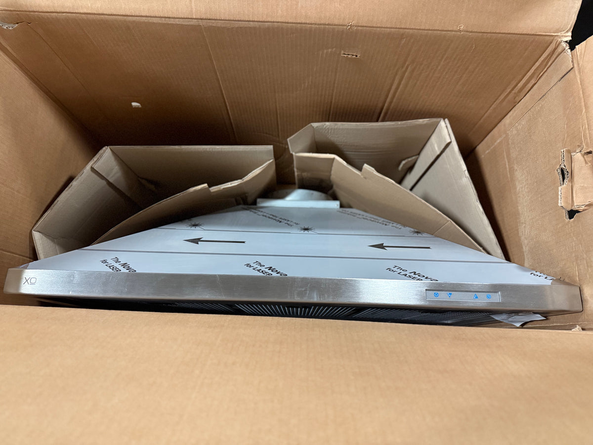 Luxury architectural Italian 1000 CFM kitchen ventilation hood with deep canopy