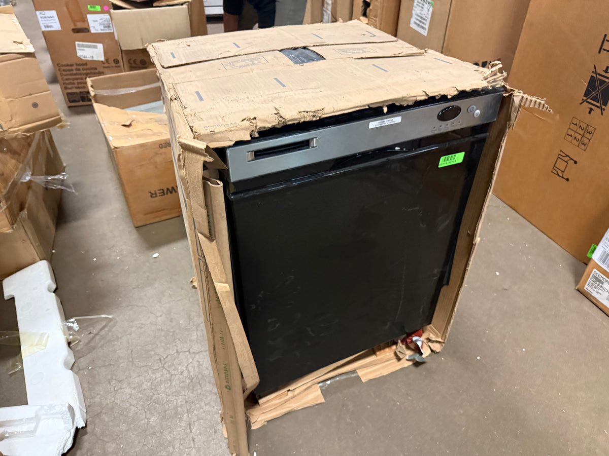 High-end residential kitchen appliance black dishwasher with flexible racks