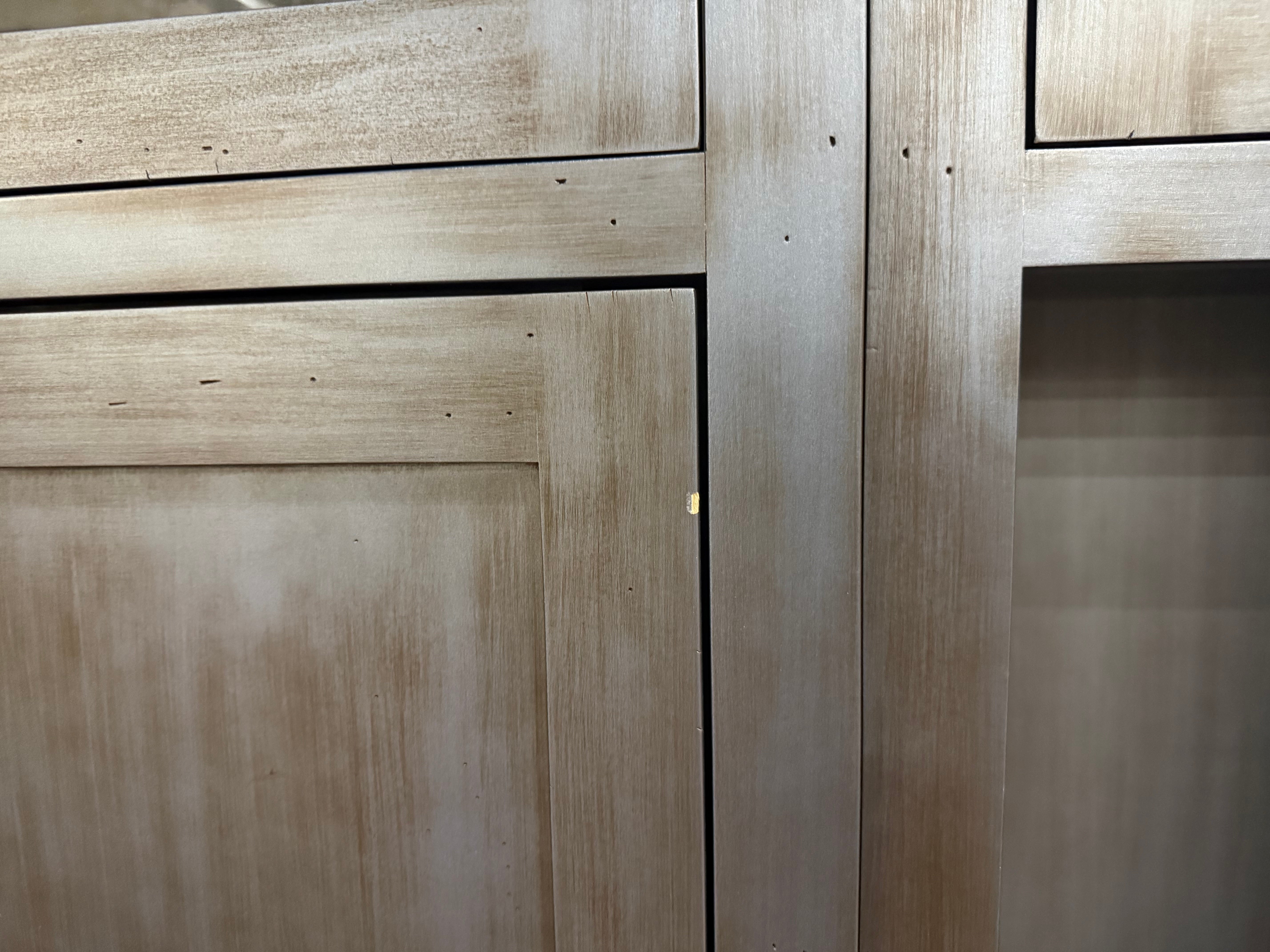 Custom Traditional Distressed Dark Navy Blue Hutch