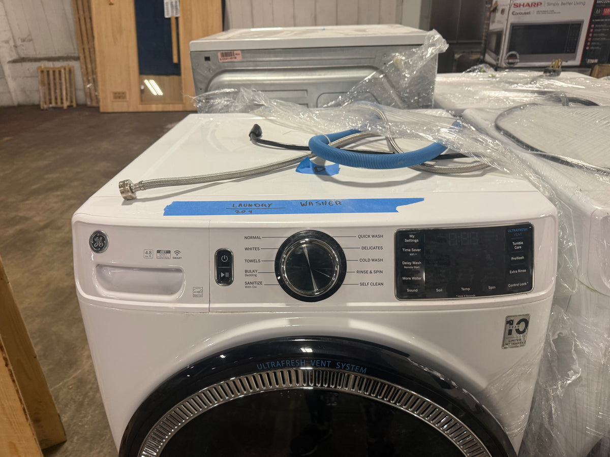 GE GFW550SSNWW 28" White Front Load Washer