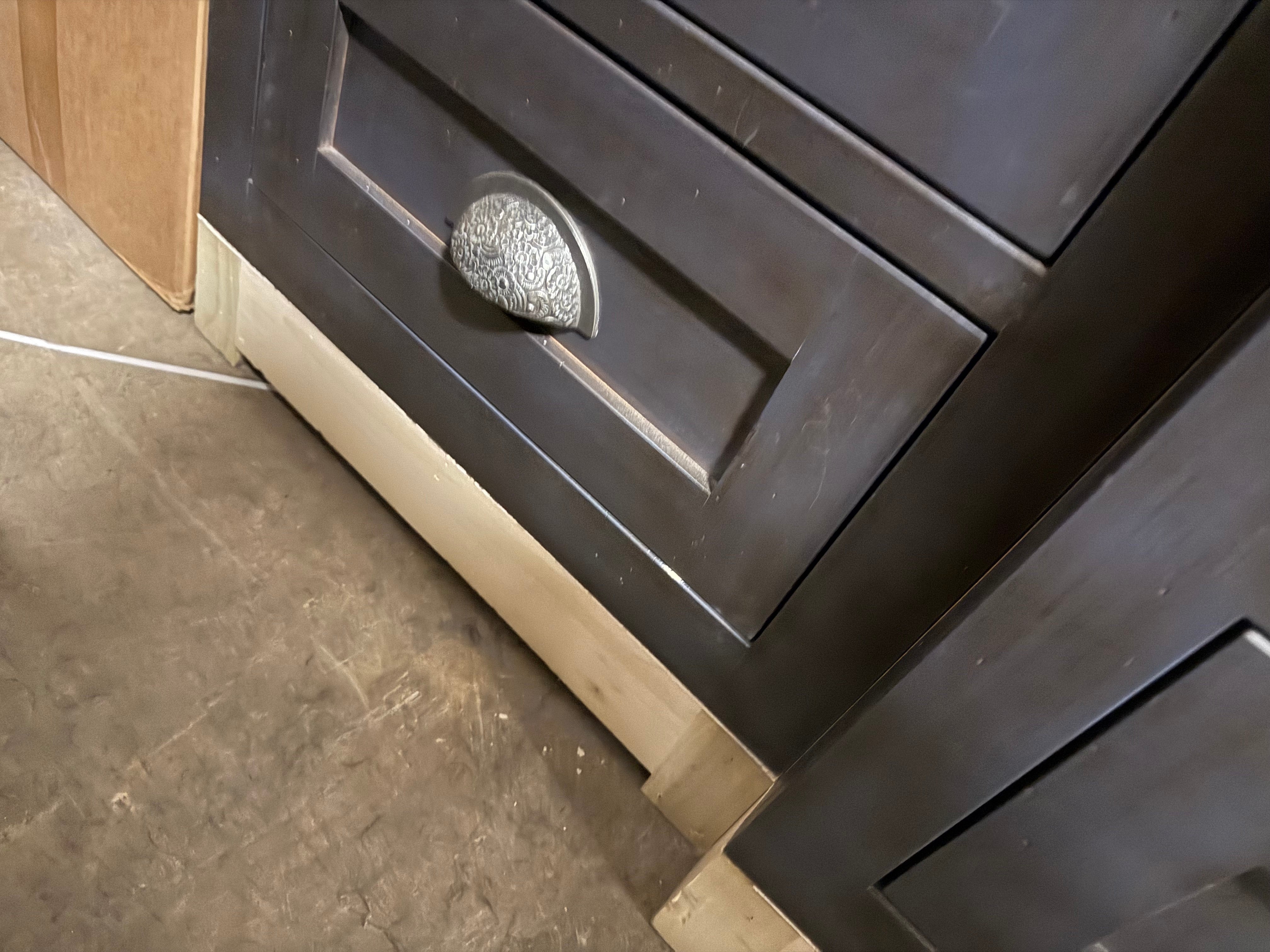 Custom Traditional Distressed Dark Navy Blue Hutch