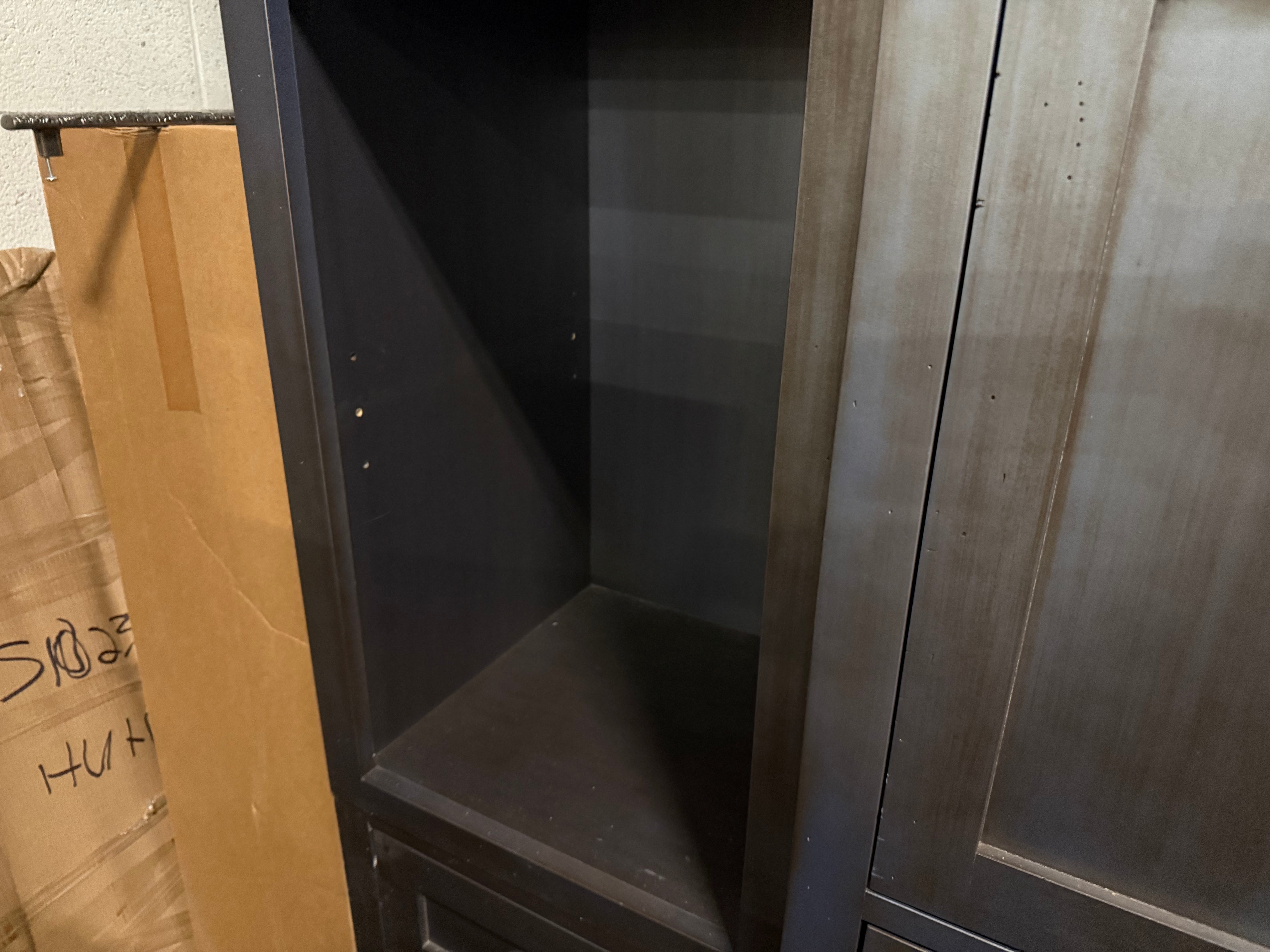 Custom Traditional Distressed Dark Navy Blue Hutch